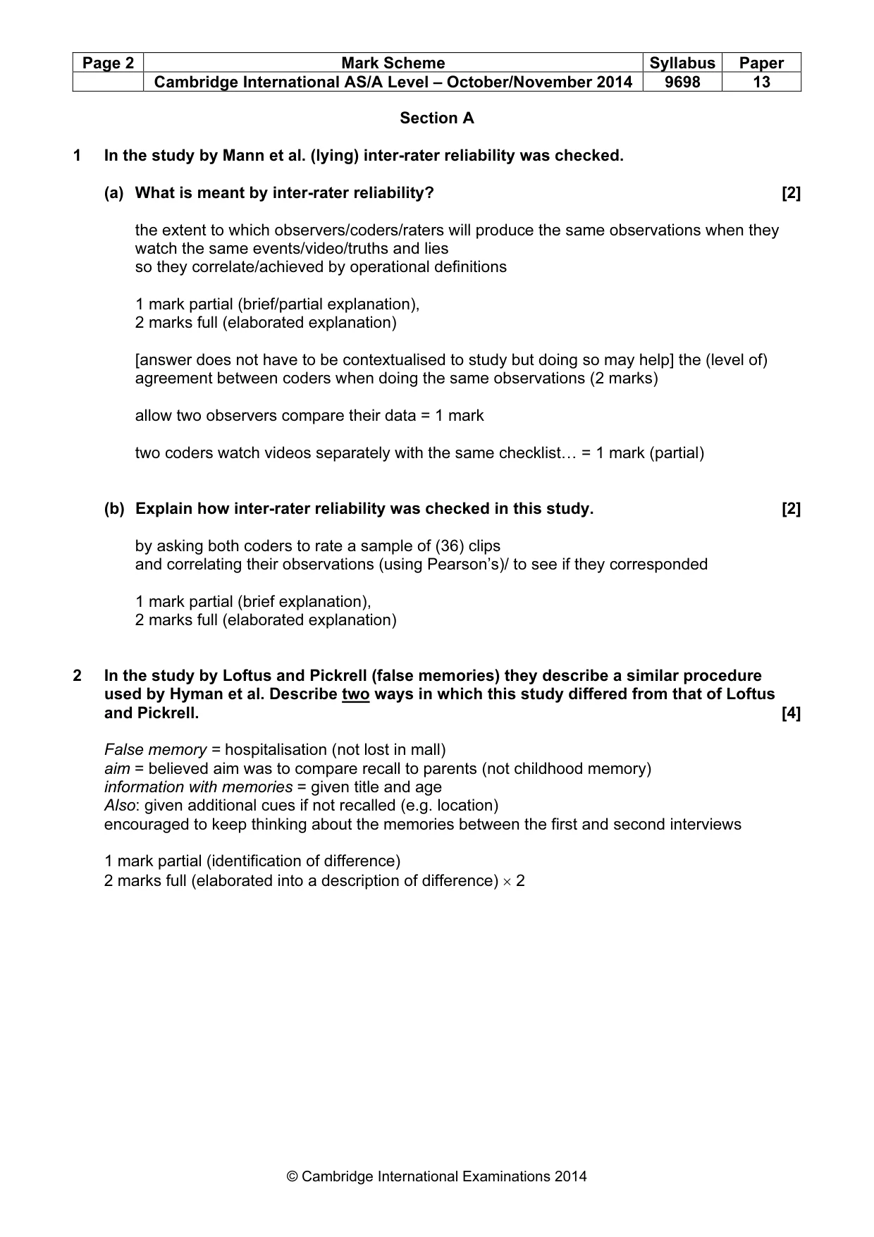 Mark scheme, page 2 of 13