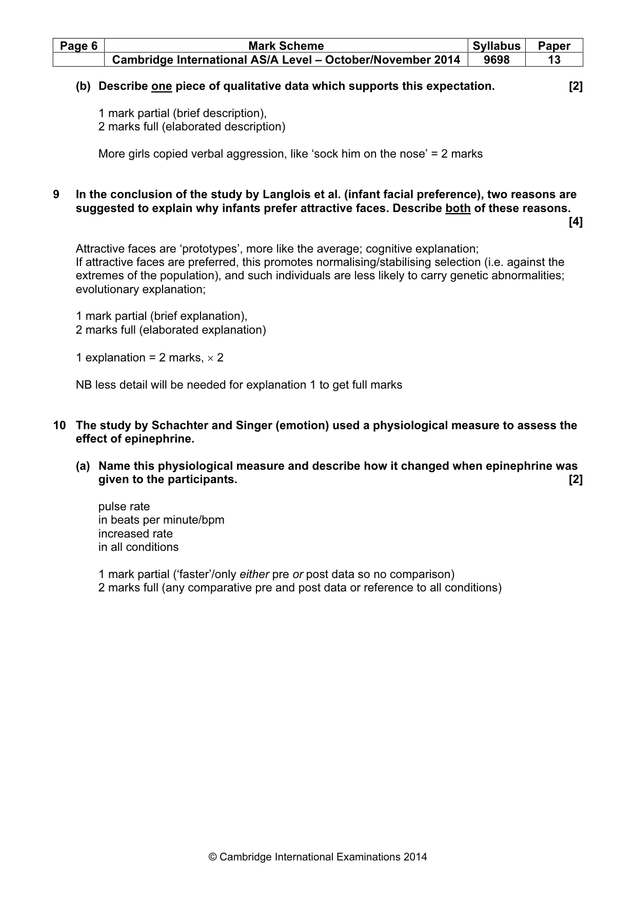 Mark scheme, page 6 of 13