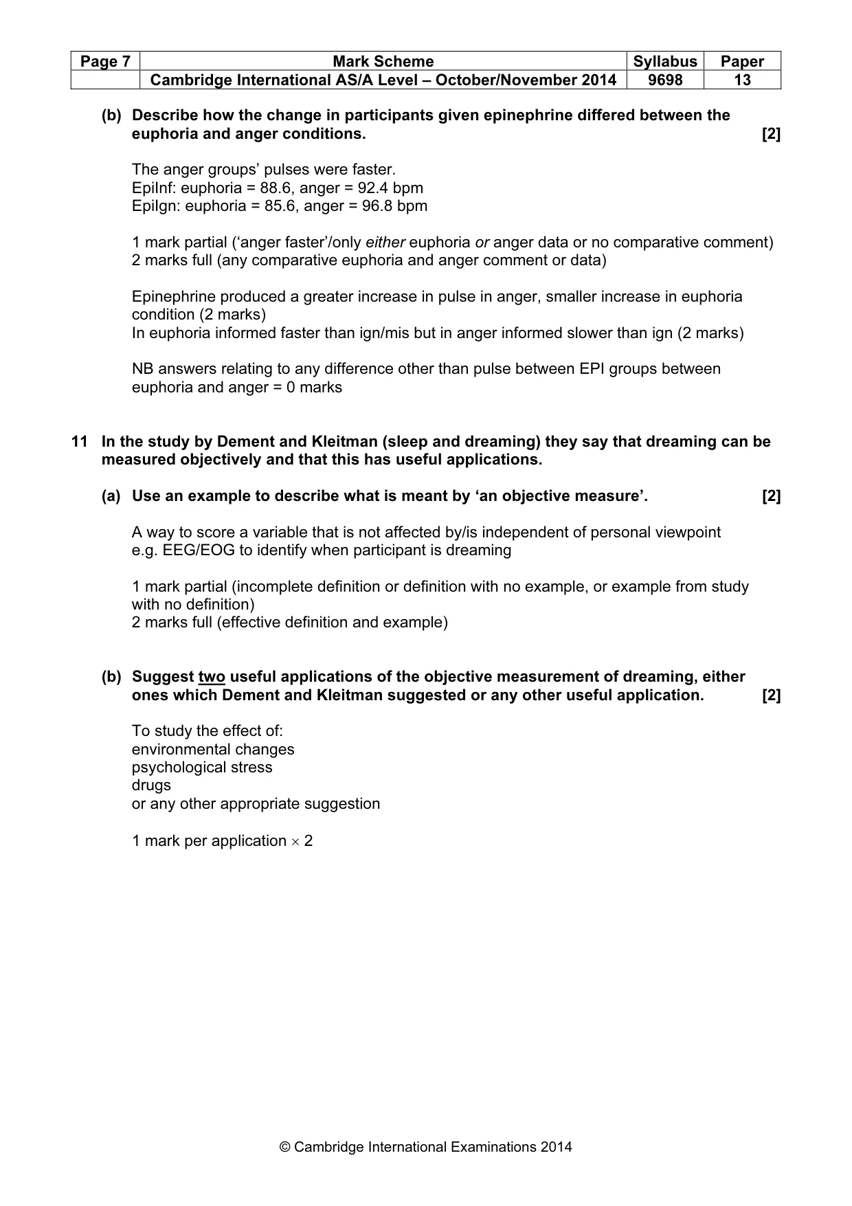 Mark scheme, page 7 of 13