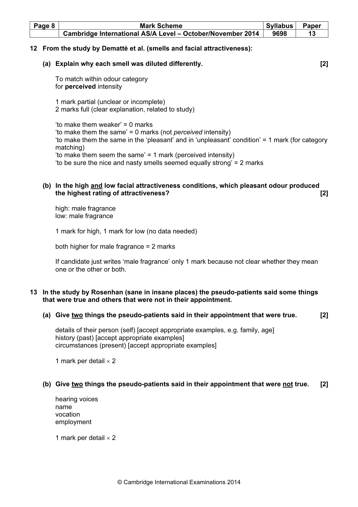 Mark scheme, page 8 of 13