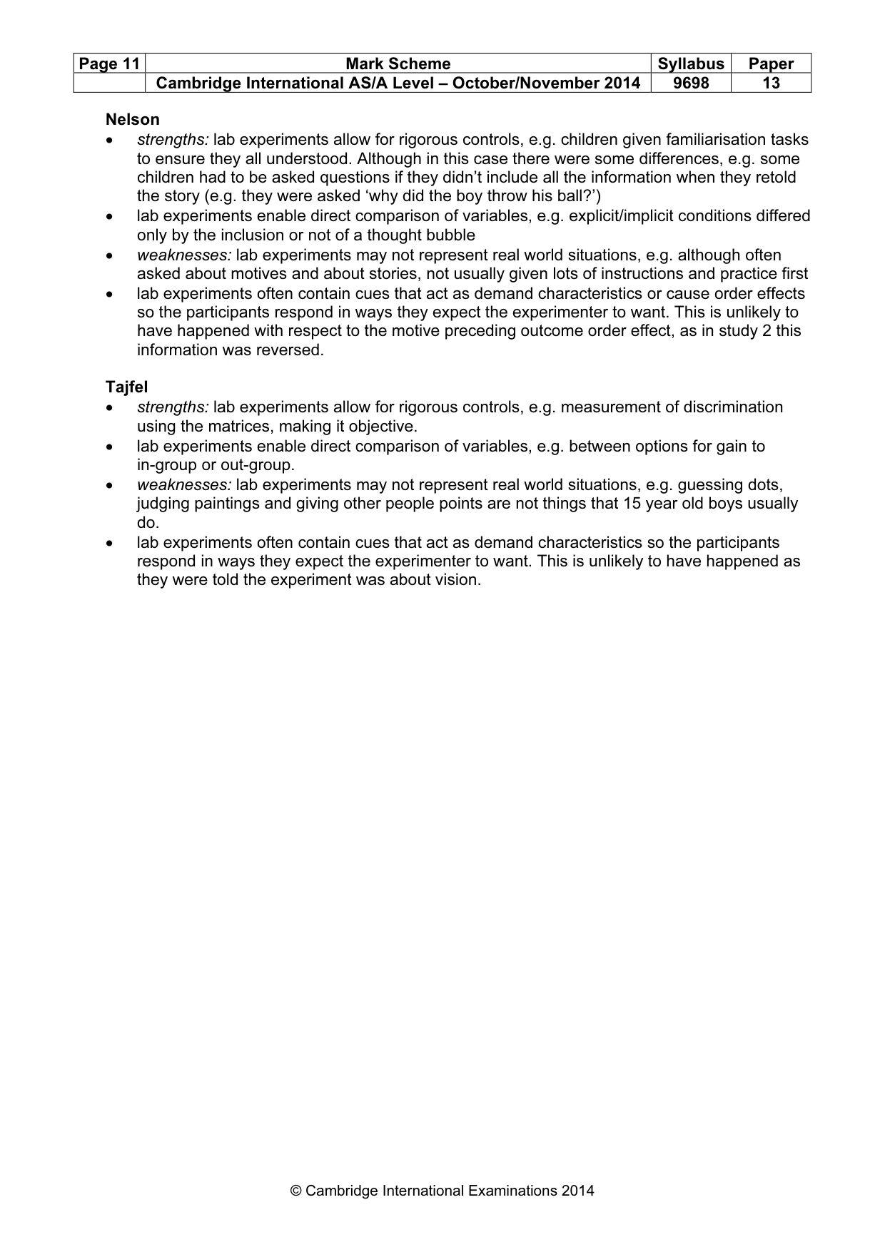 Mark scheme, page 11 of 13