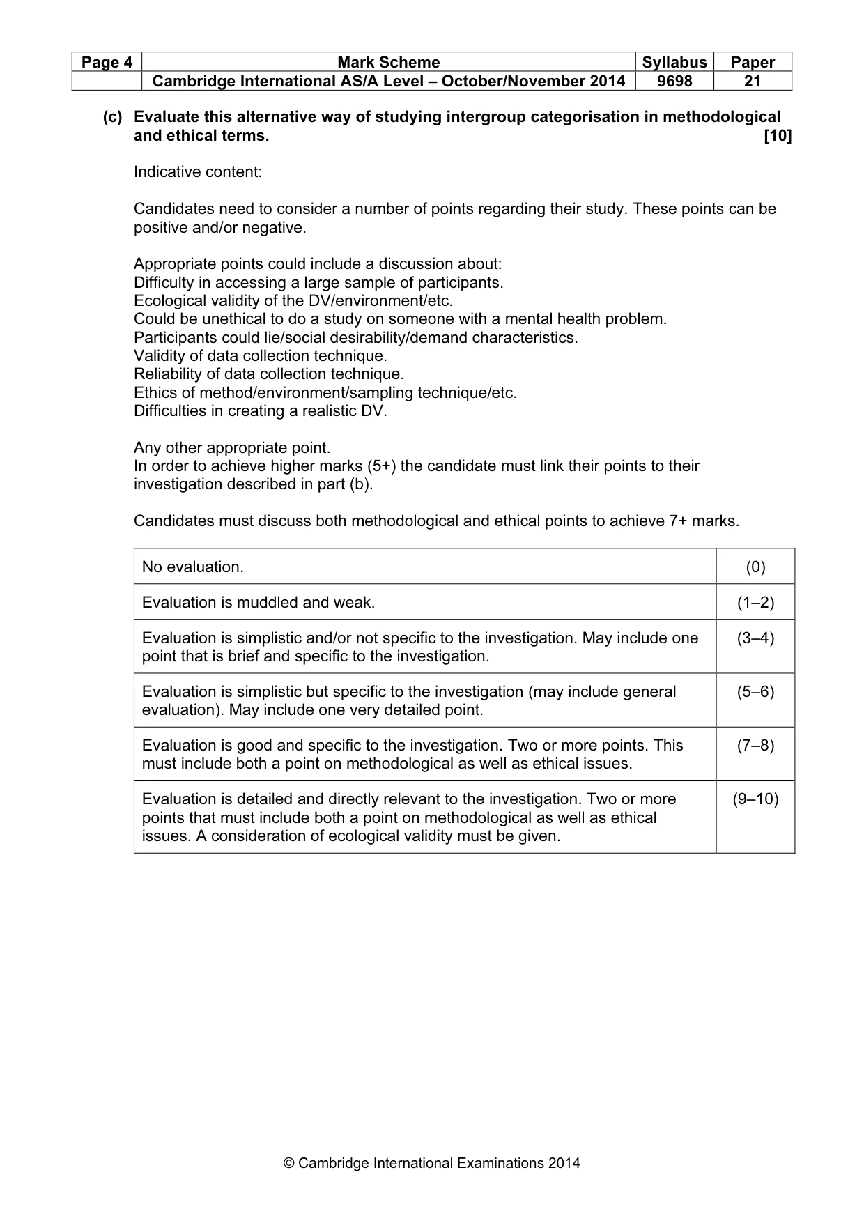 Mark scheme, page 4 of 11
