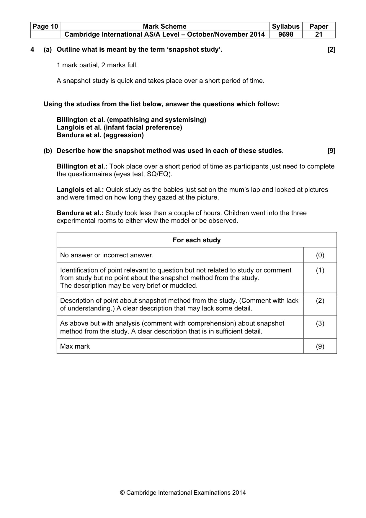 Mark scheme, page 10 of 11