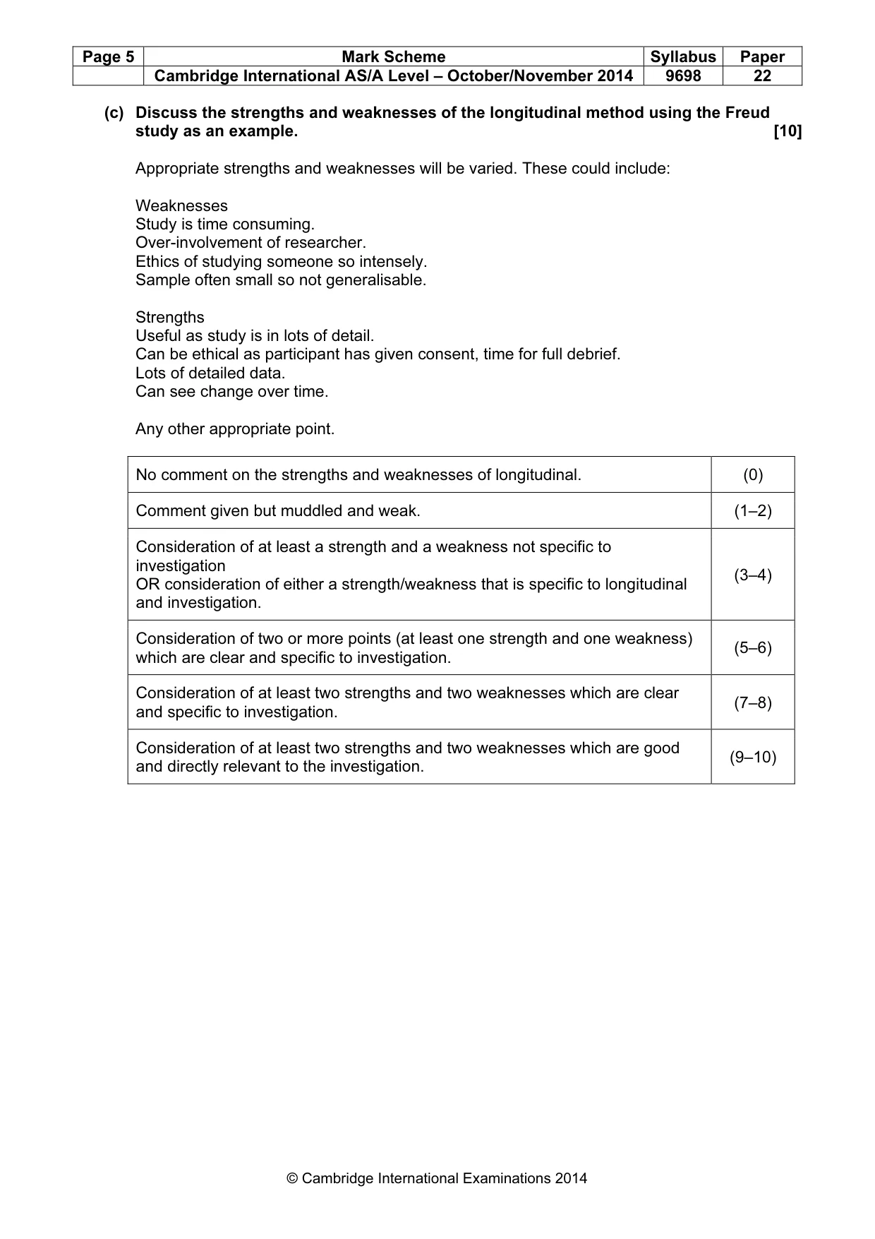 Mark scheme, page 5 of 10