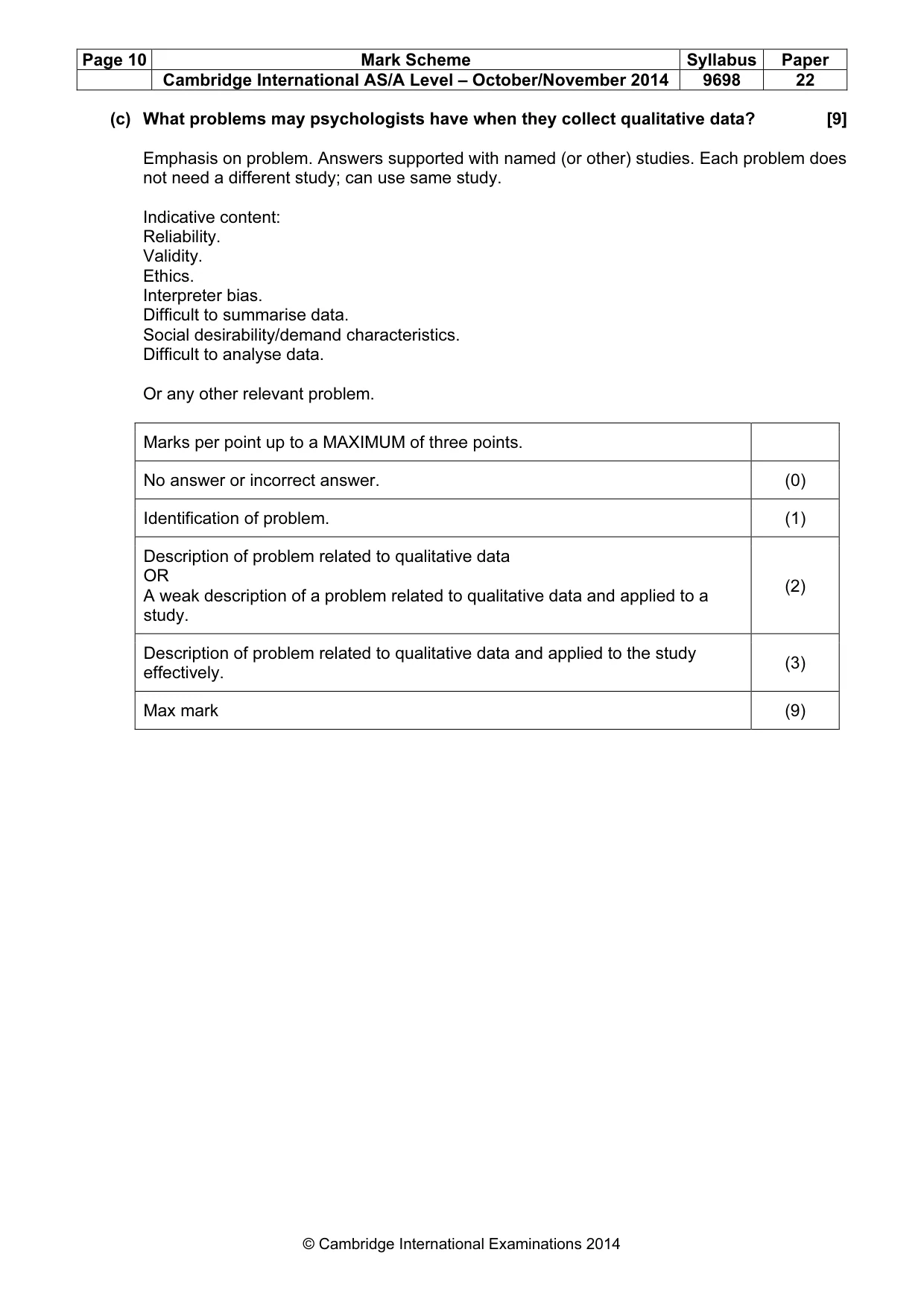 Mark scheme, page 10 of 10