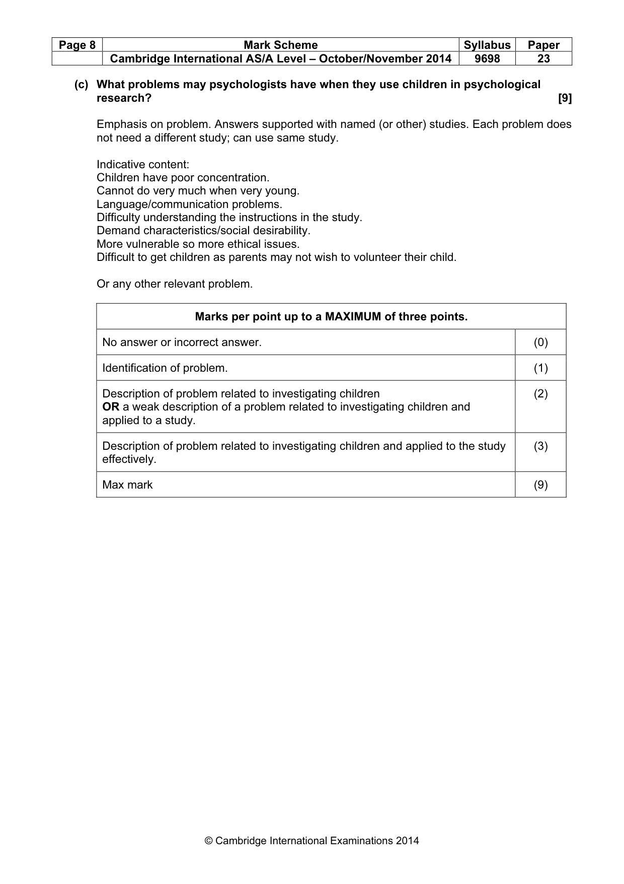 Mark scheme, page 8 of 10