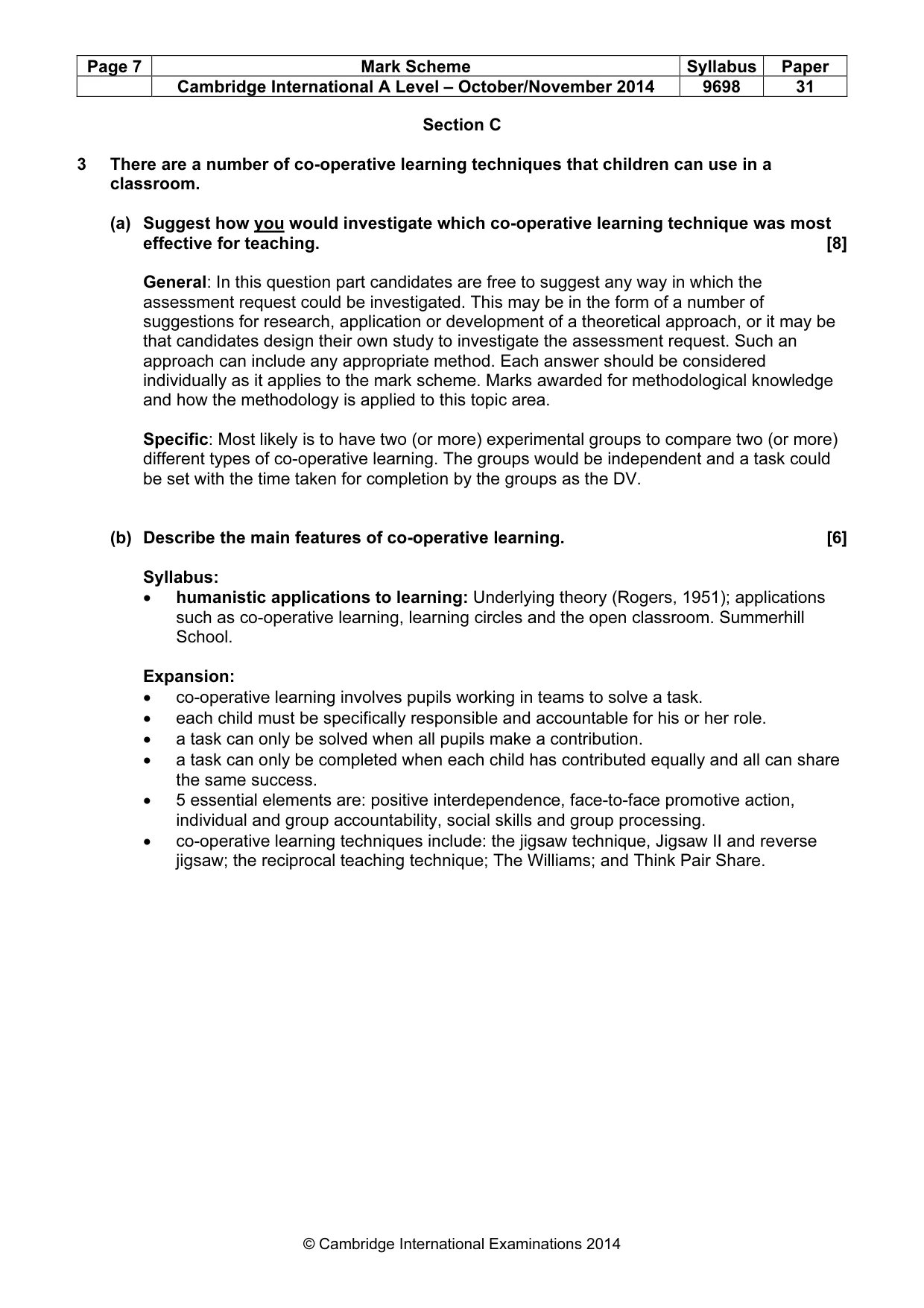 Mark scheme, page 7 of 24