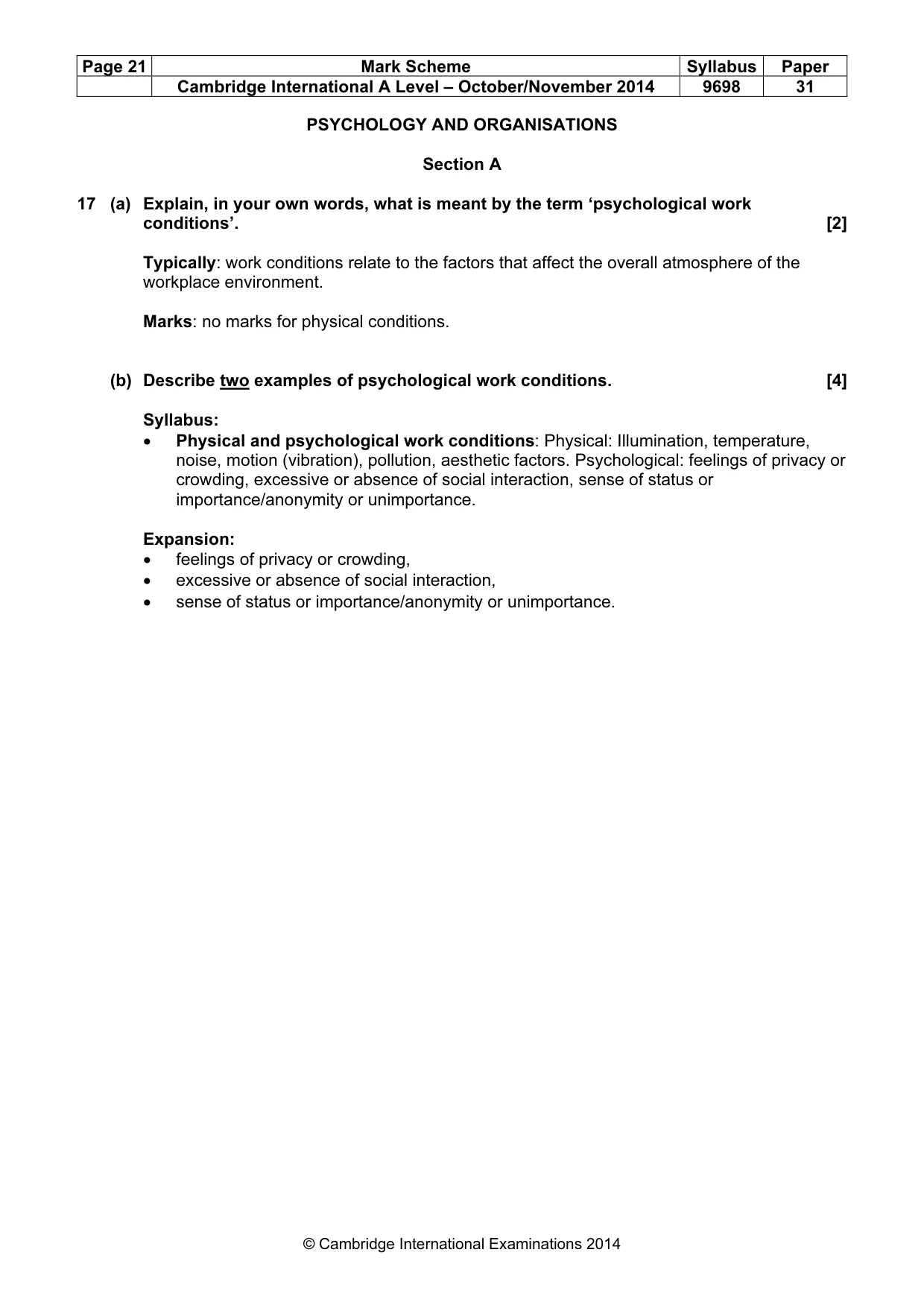 Mark scheme, page 21 of 24