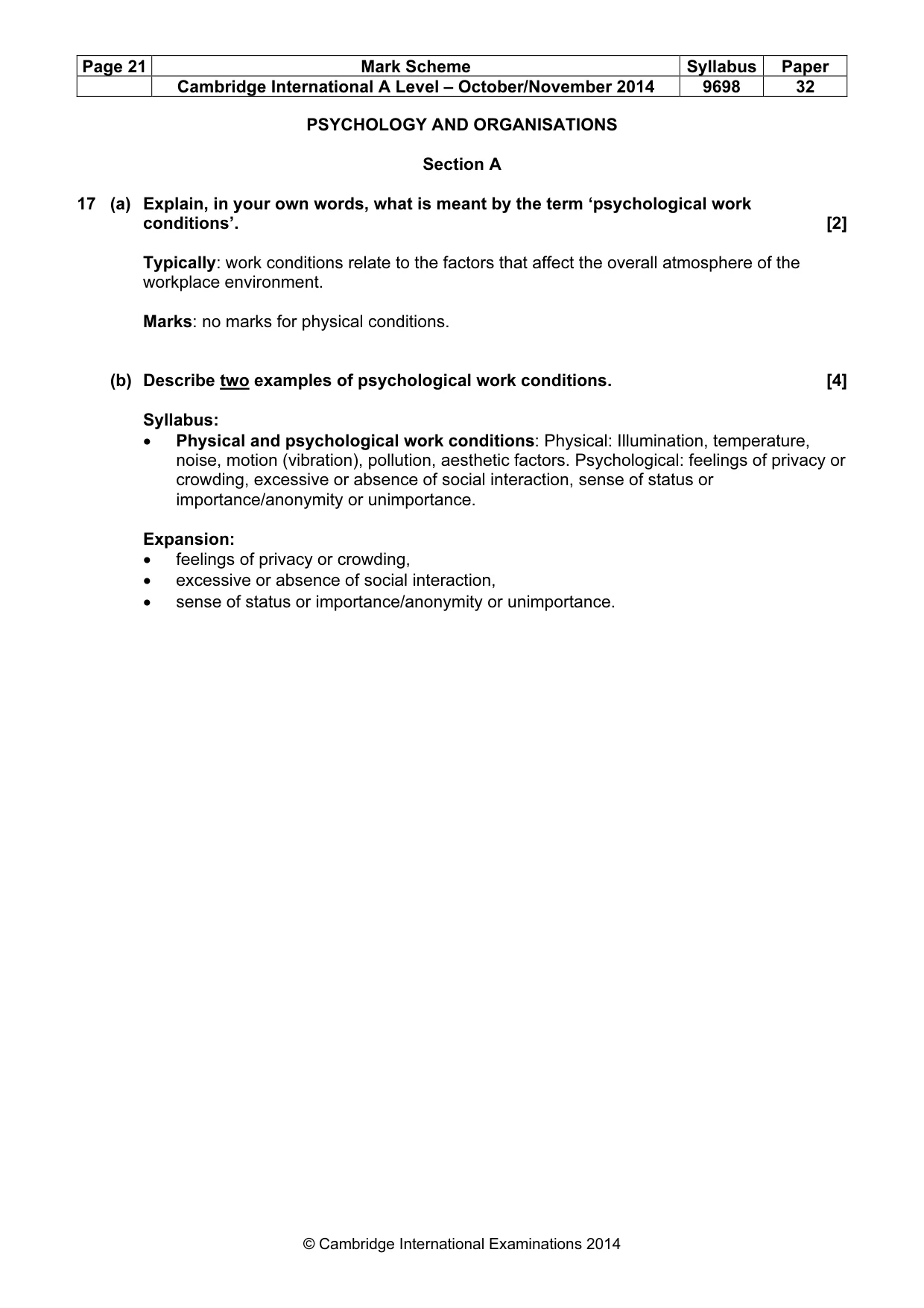 Mark scheme, page 21 of 24