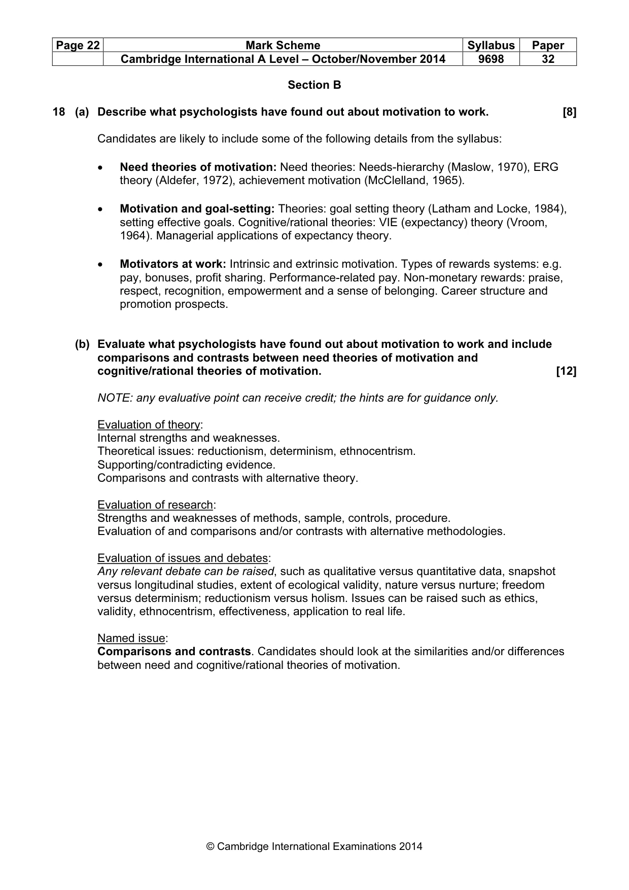 Mark scheme, page 22 of 24