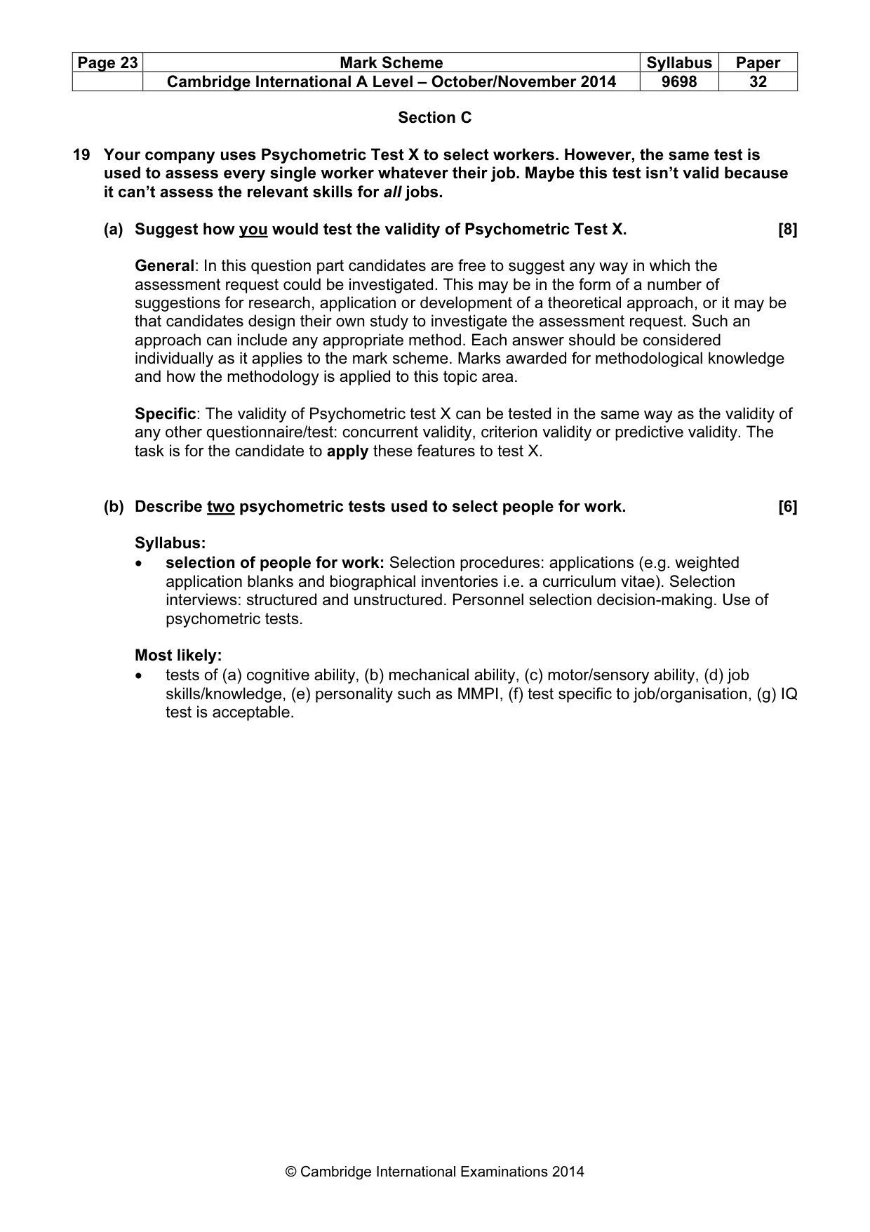 Mark scheme, page 23 of 24