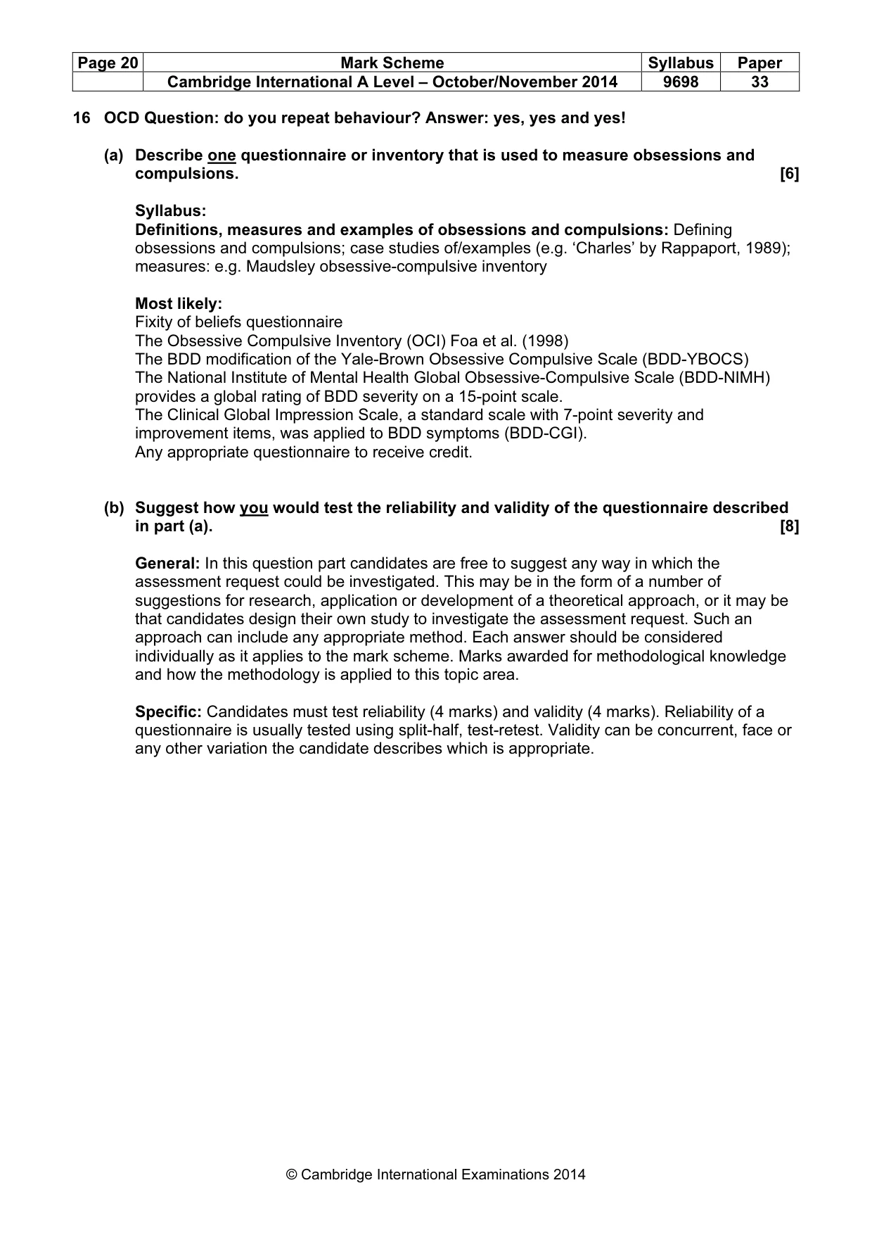 Mark scheme, page 20 of 24