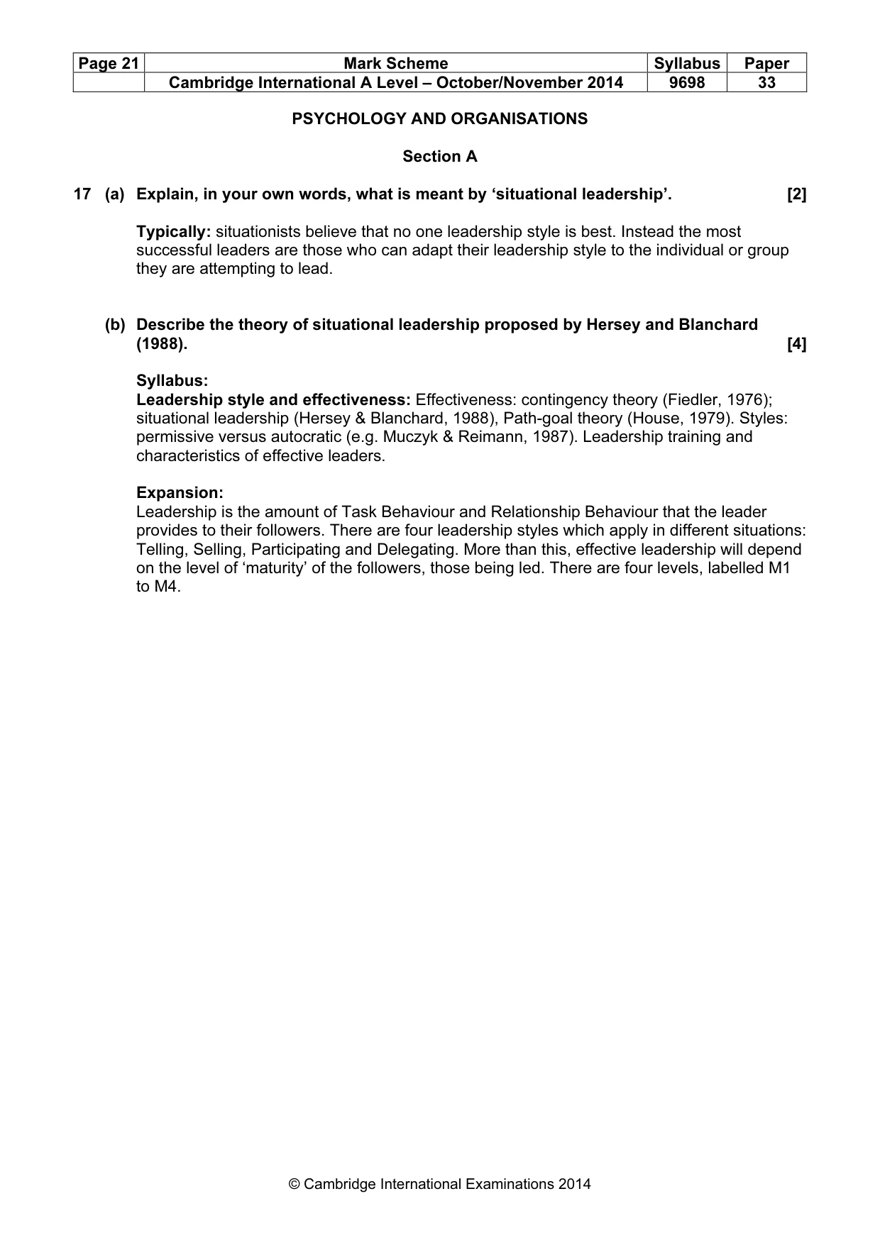 Mark scheme, page 21 of 24