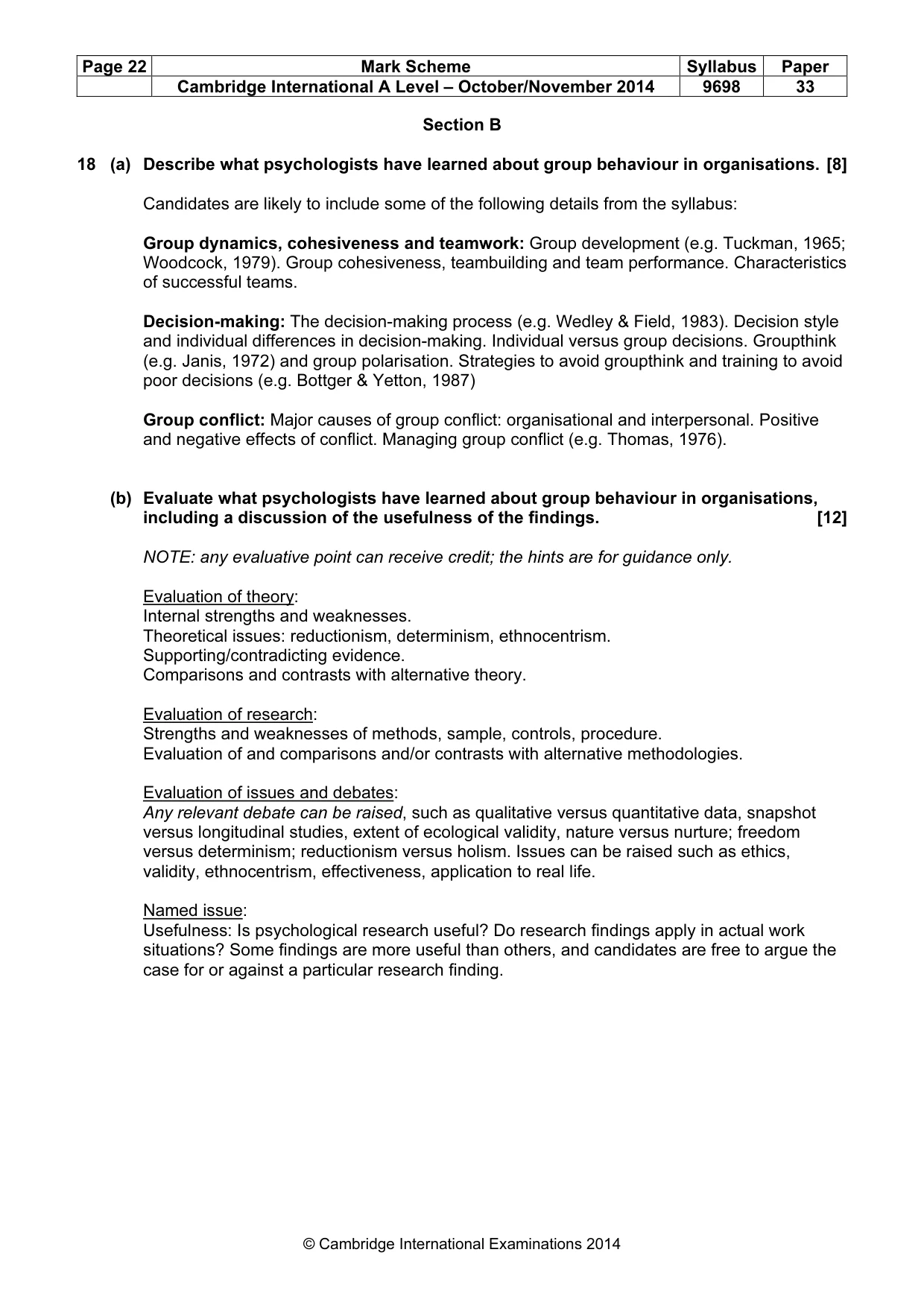 Mark scheme, page 22 of 24