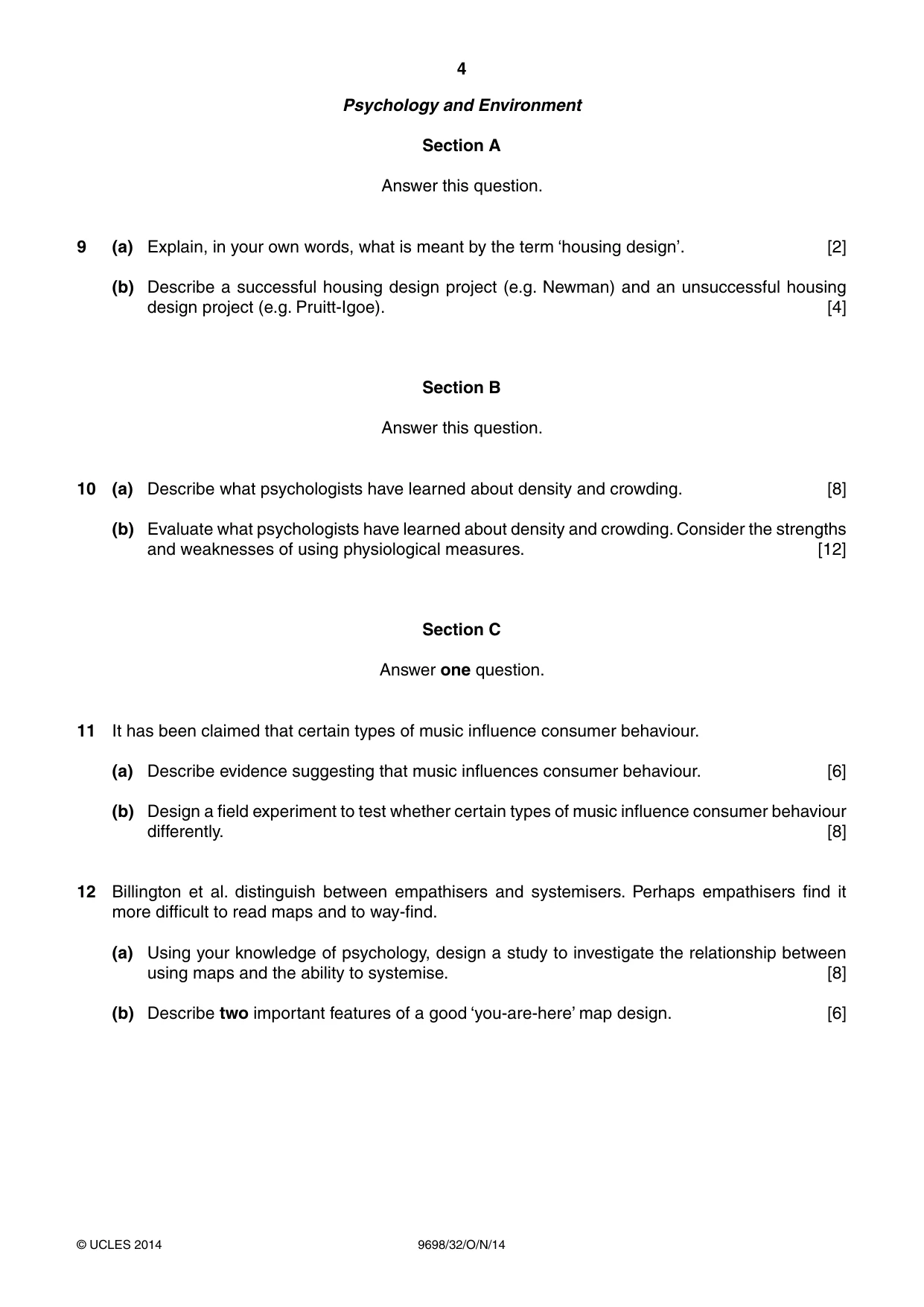 Cambridge A Level Psychology 9698 2014 Oct/Nov Paper 3 · Variant 2 question paper, page 4 of 8