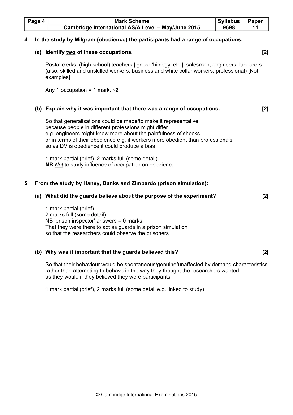 Mark scheme, page 4 of 14