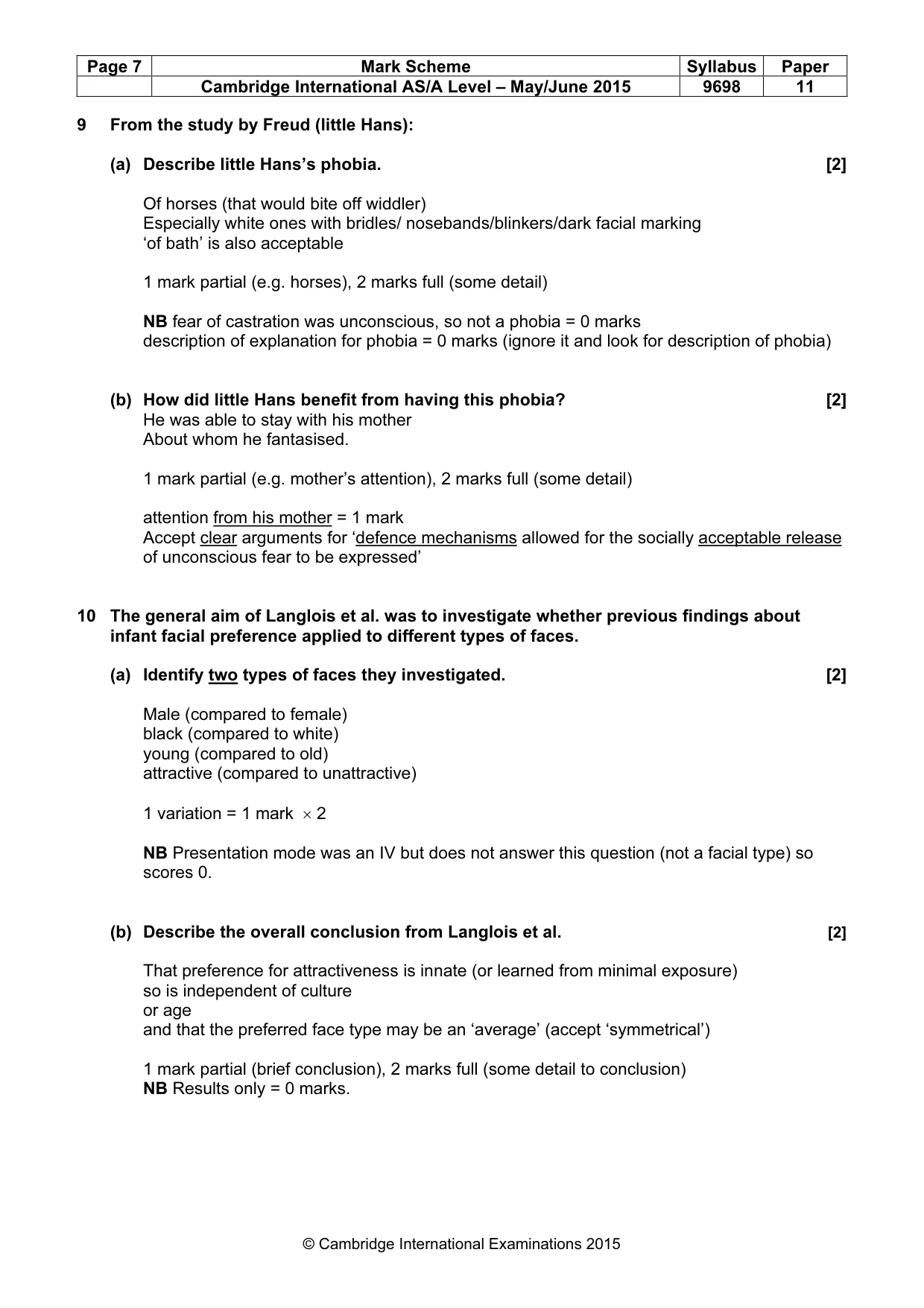 Mark scheme, page 7 of 14