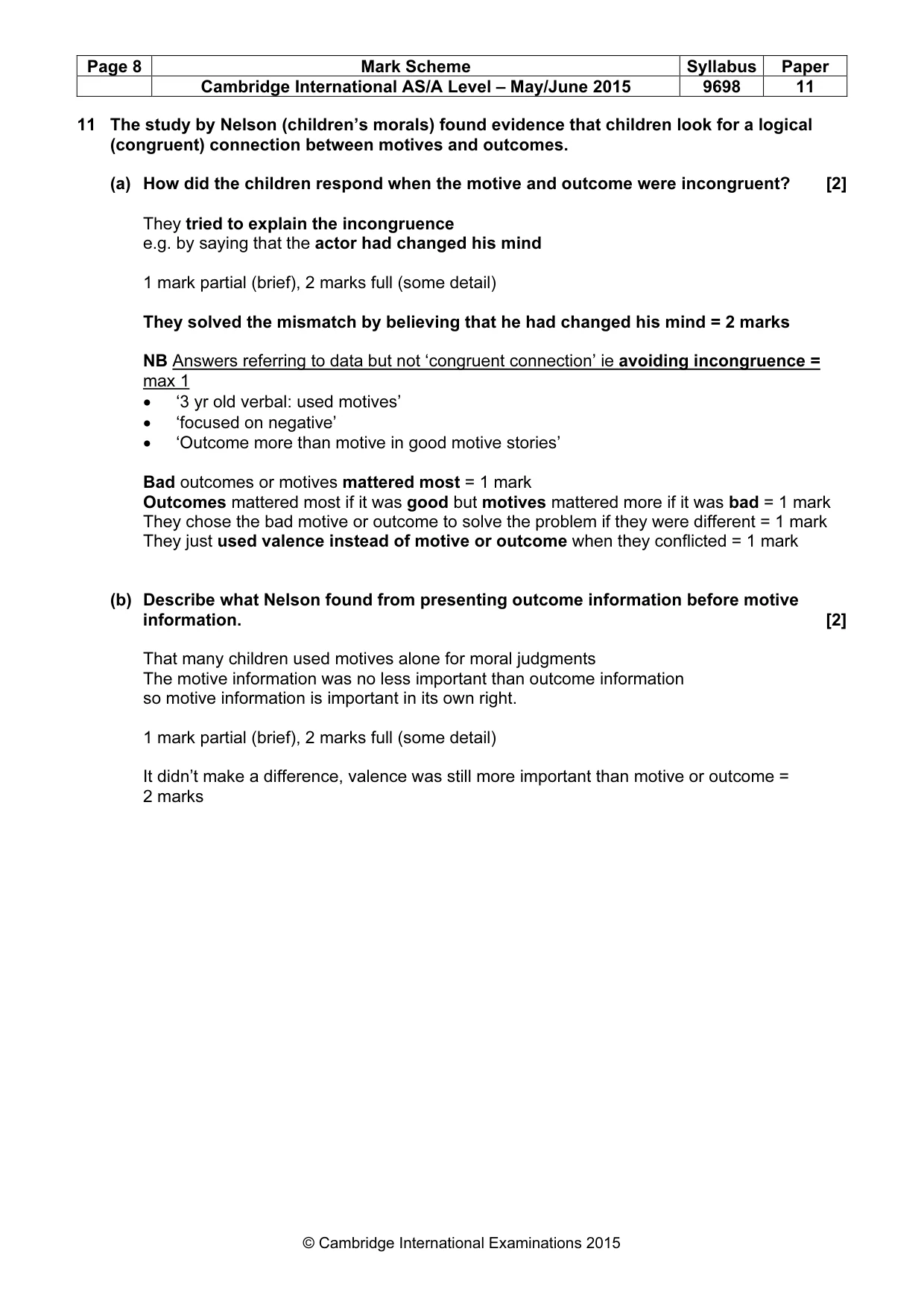 Mark scheme, page 8 of 14