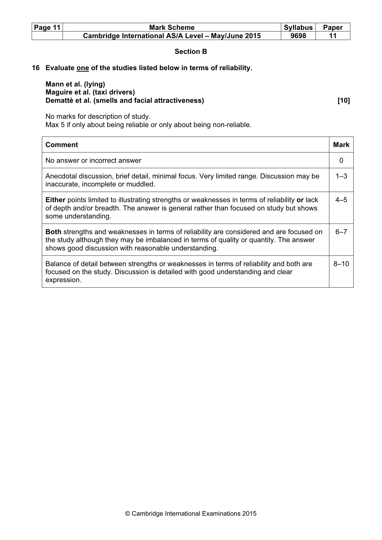Mark scheme, page 11 of 14