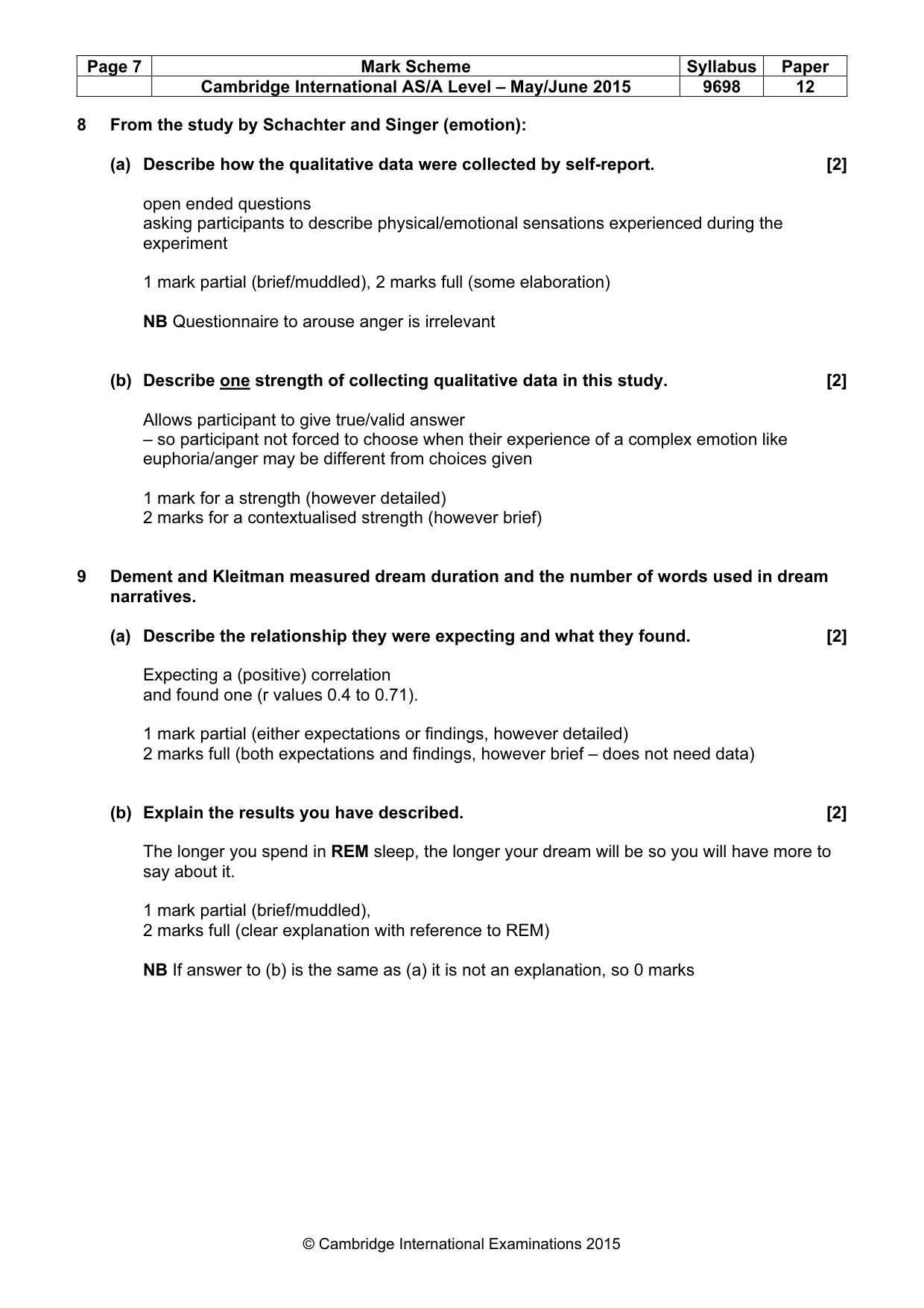 Mark scheme, page 7 of 14