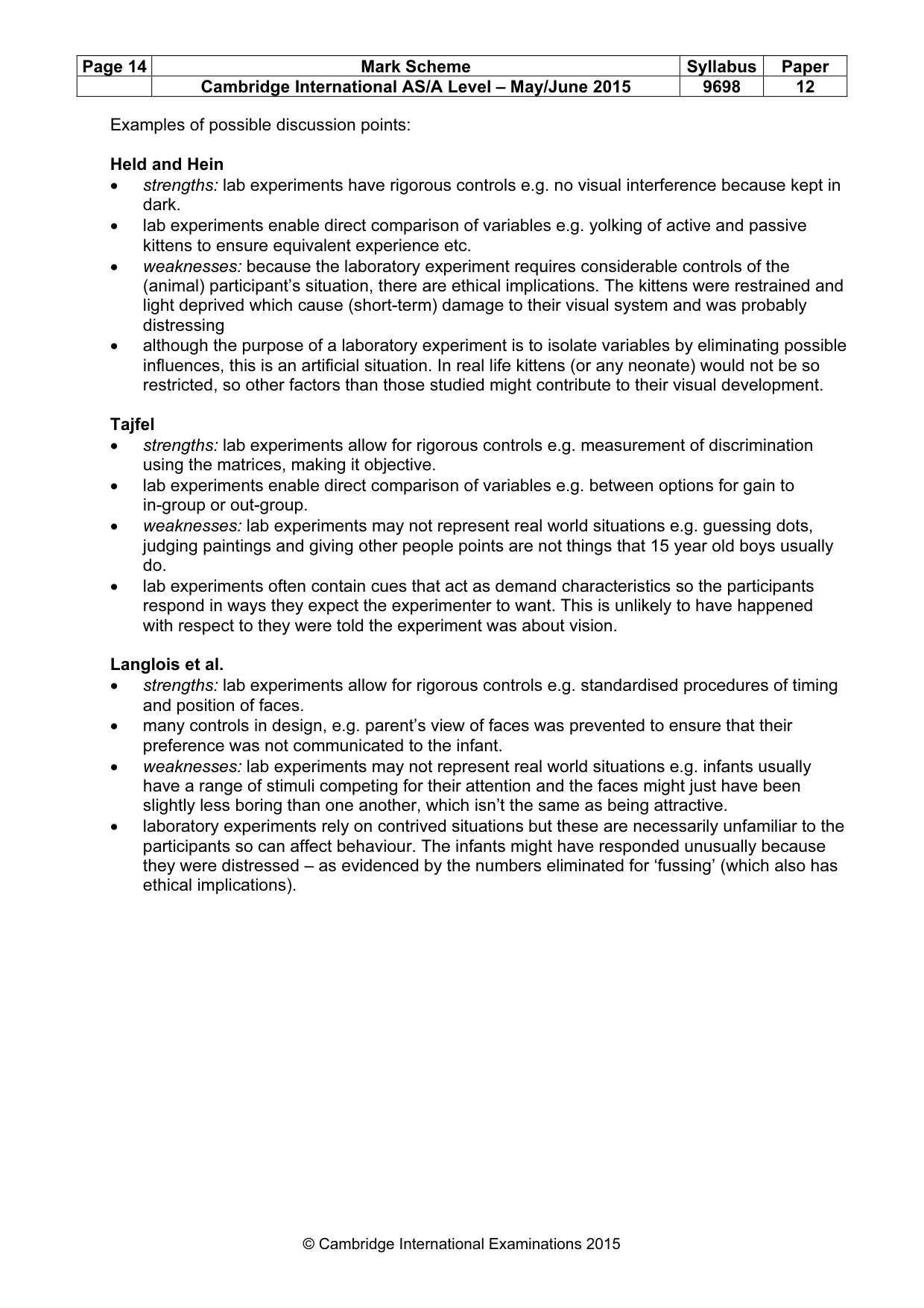 Mark scheme, page 14 of 14