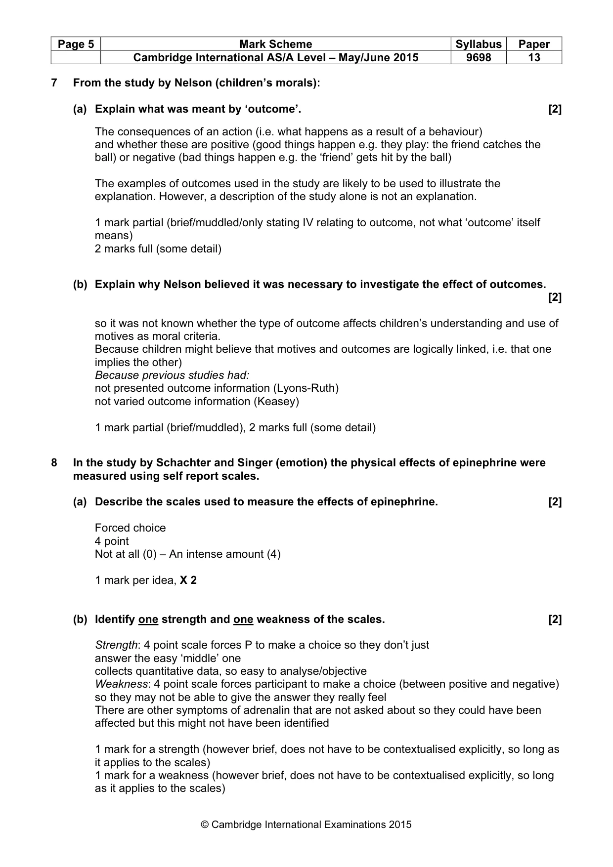 Mark scheme, page 5 of 13