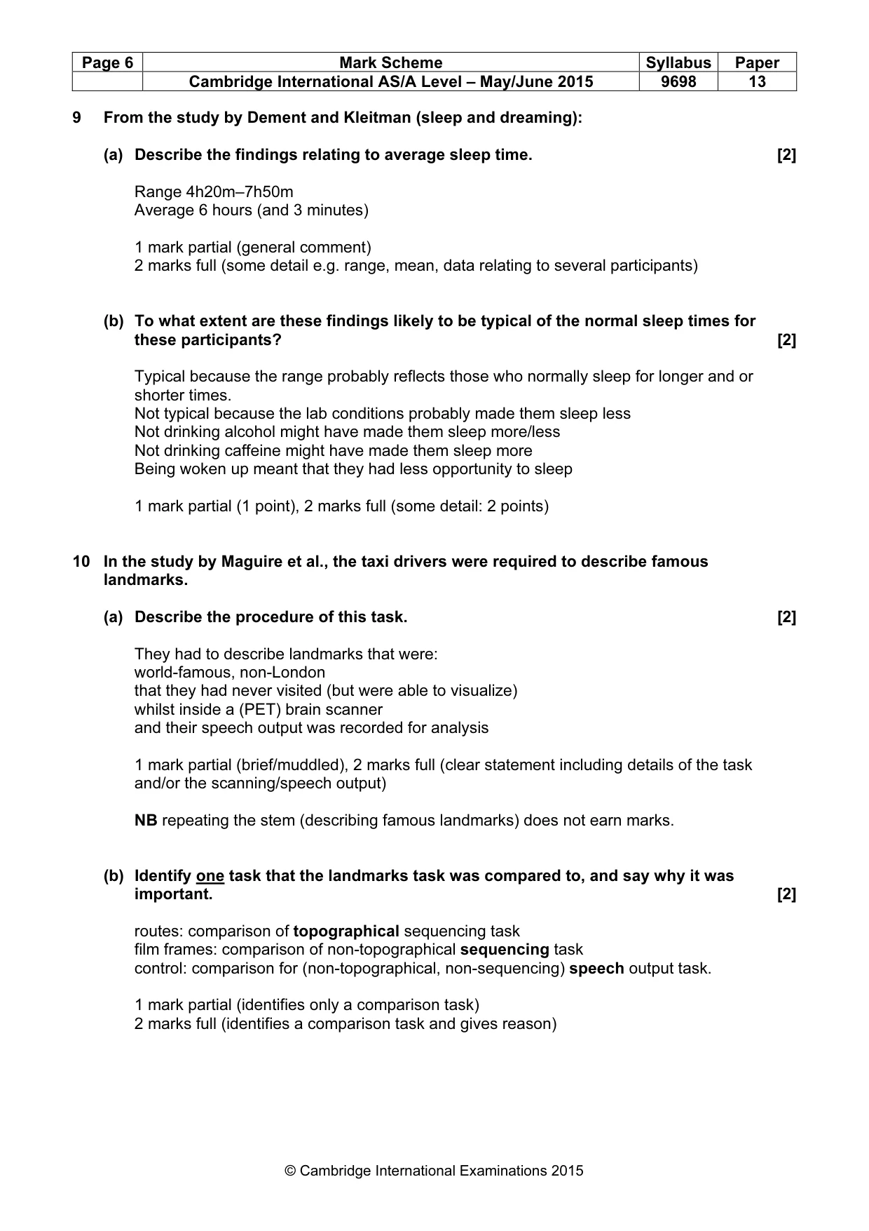 Mark scheme, page 6 of 13