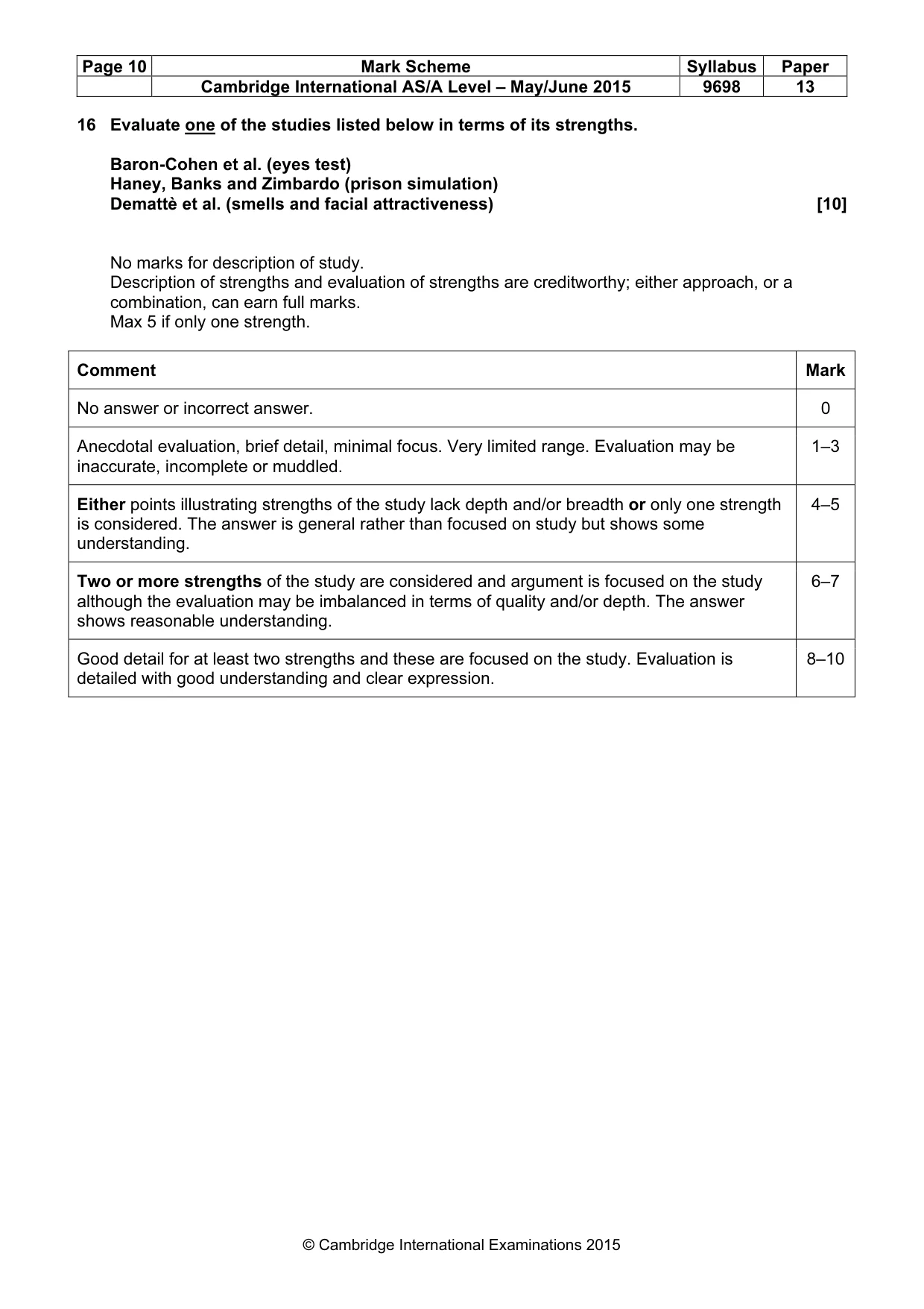 Mark scheme, page 10 of 13