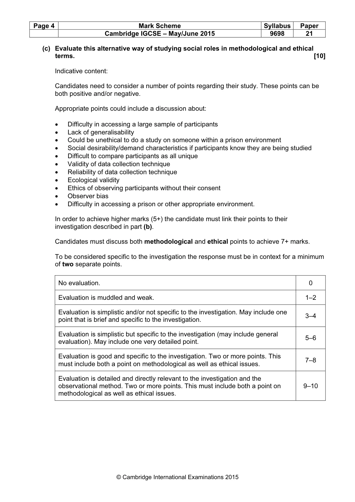 Mark scheme, page 4 of 11