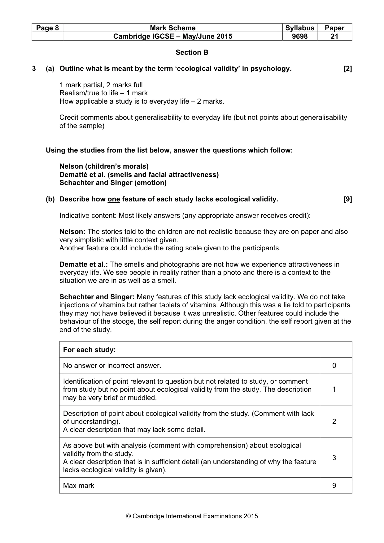 Mark scheme, page 8 of 11