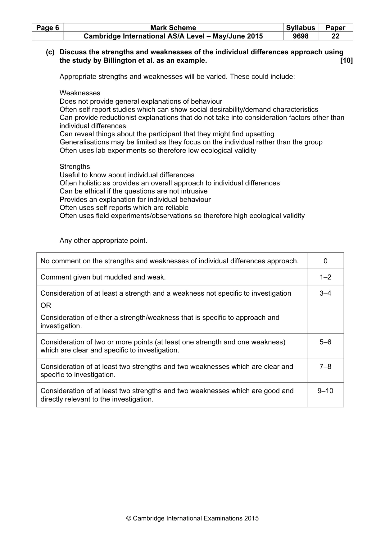 Mark scheme, page 6 of 11