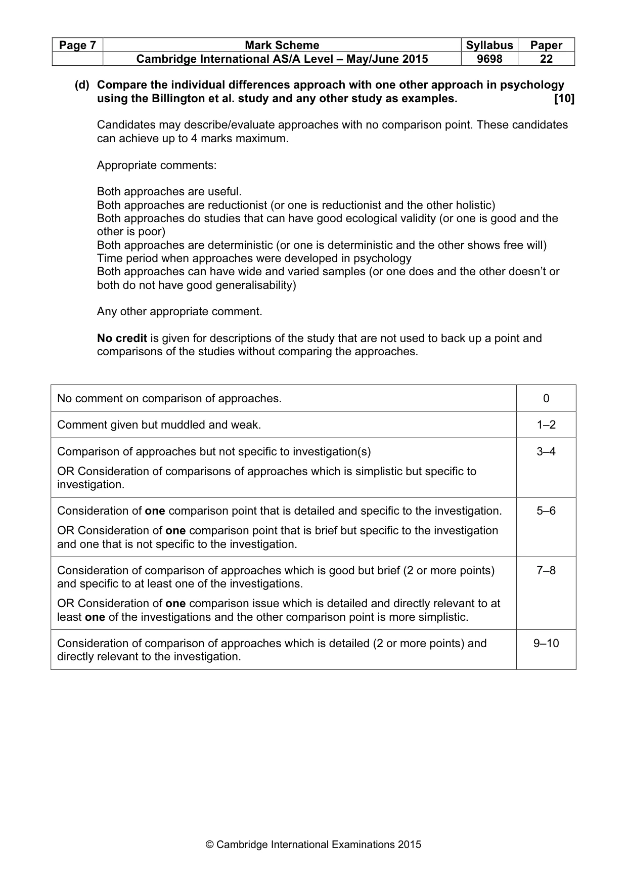 Mark scheme, page 7 of 11