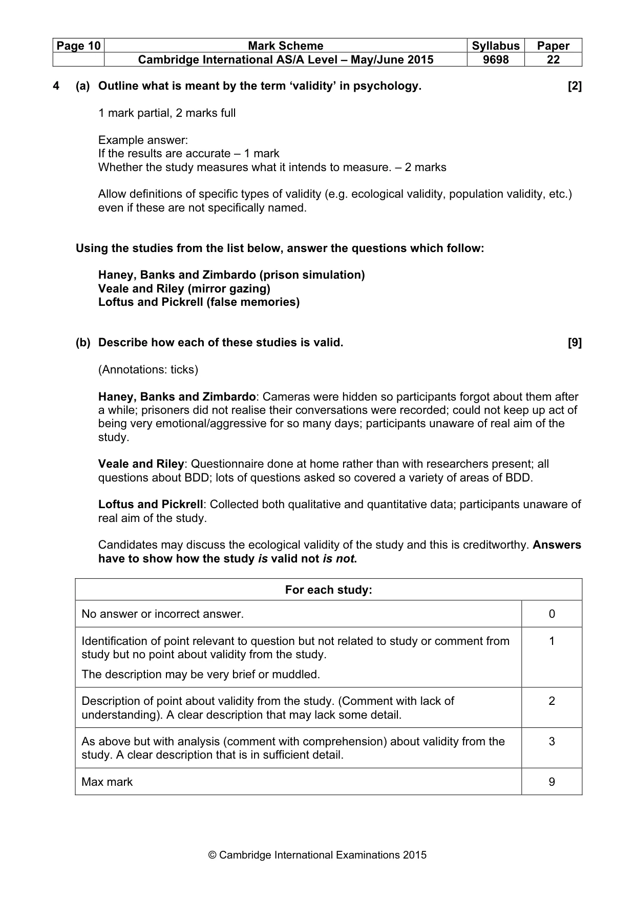Mark scheme, page 10 of 11