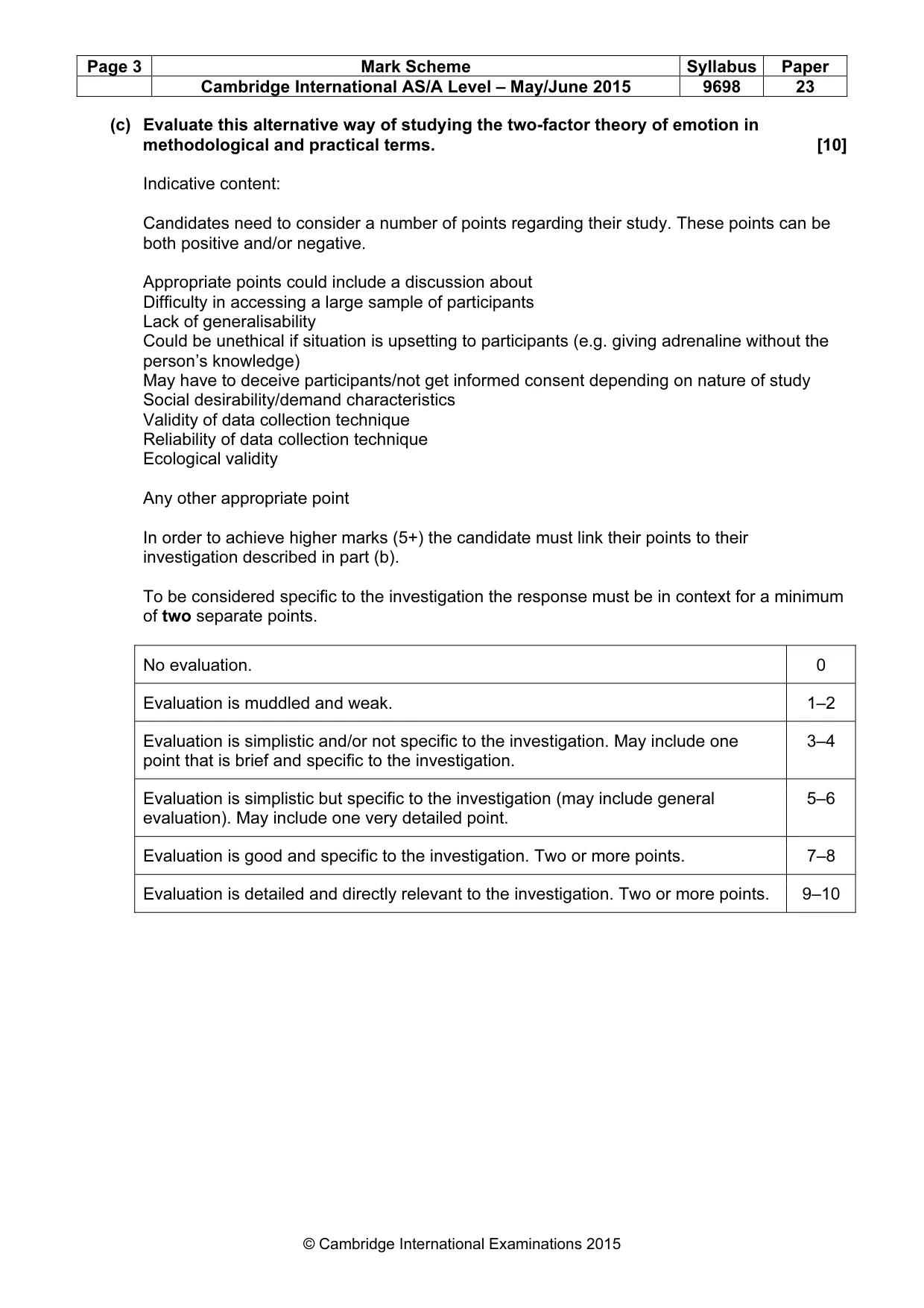Mark scheme, page 3 of 10