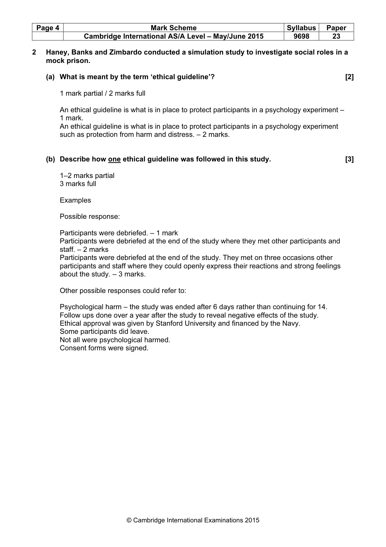 Mark scheme, page 4 of 10