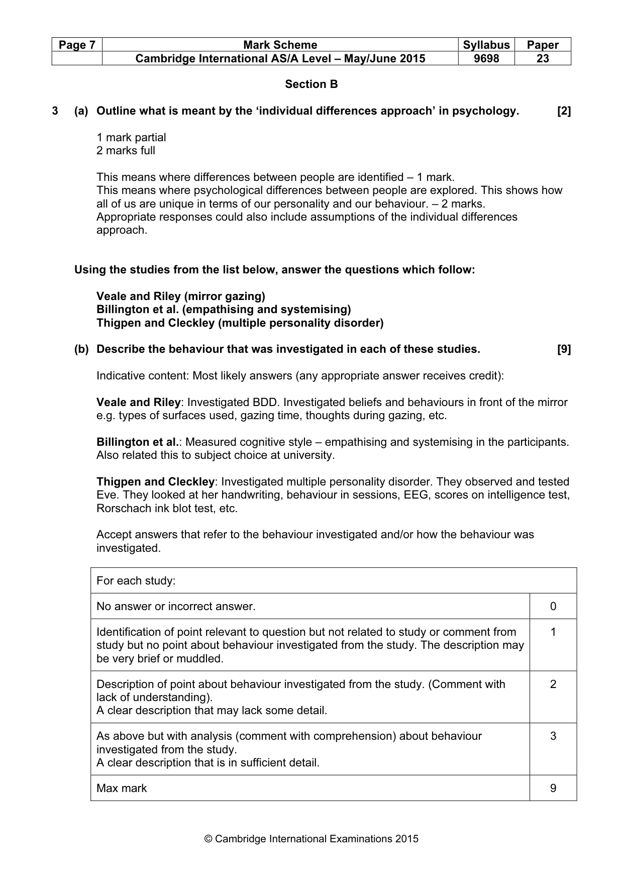 Mark scheme, page 7 of 10