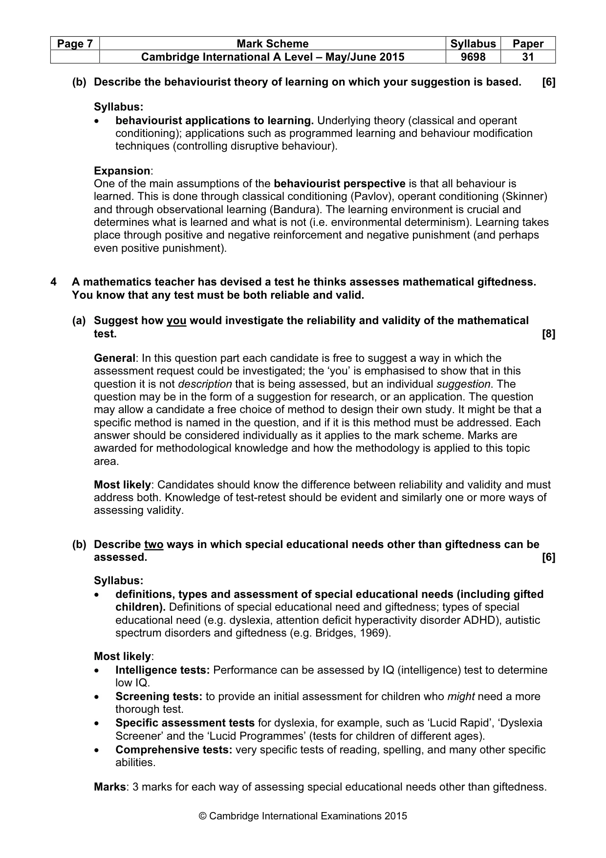 Mark scheme, page 7 of 19