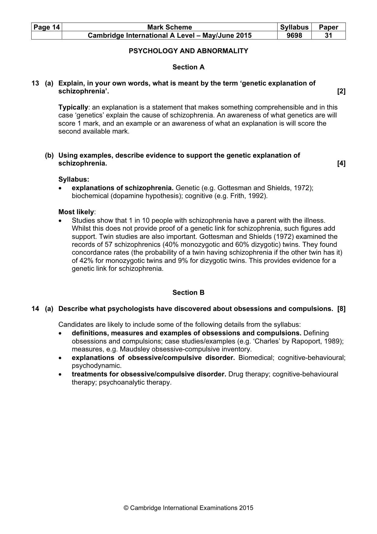 Mark scheme, page 14 of 19