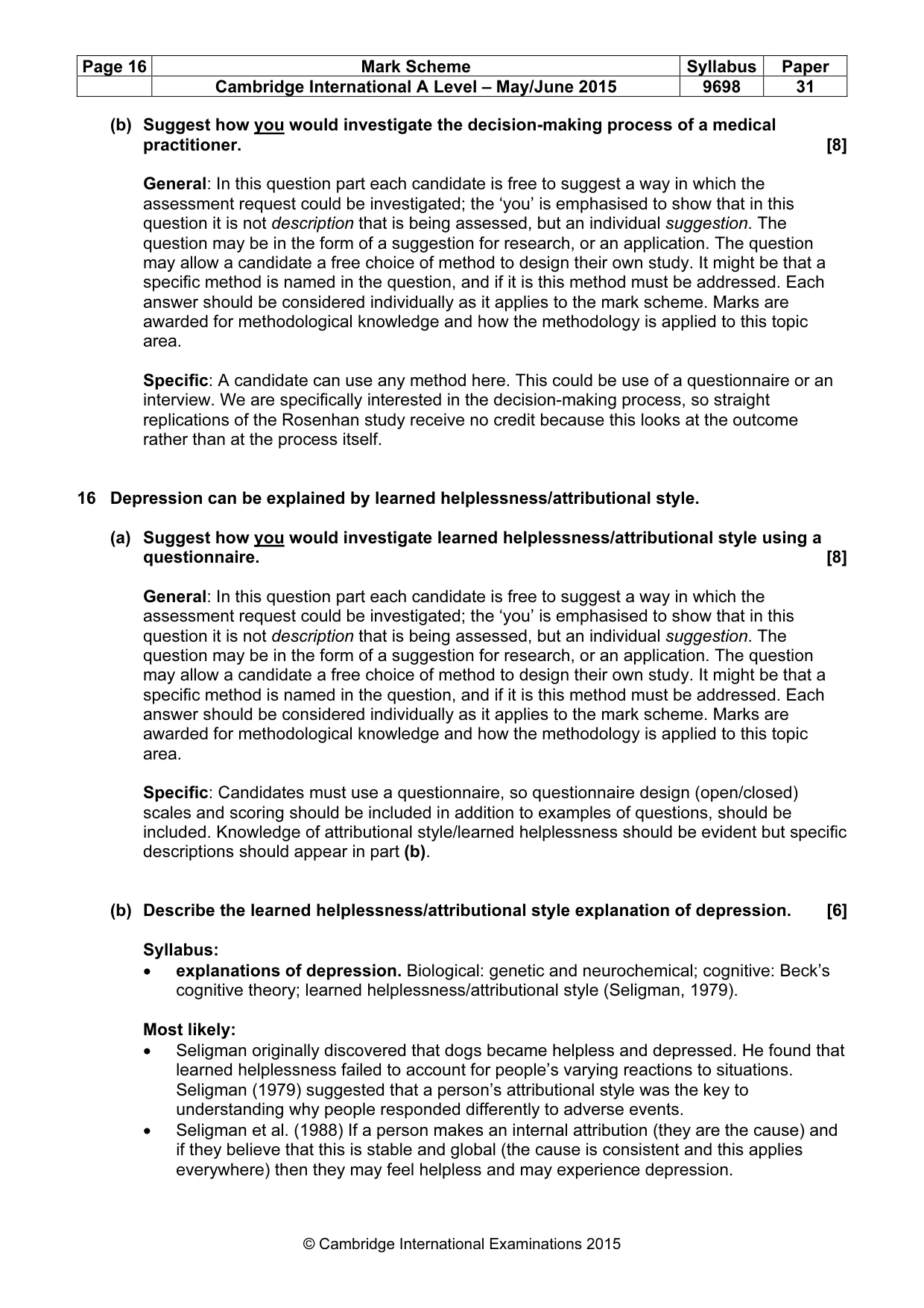 Mark scheme, page 16 of 19