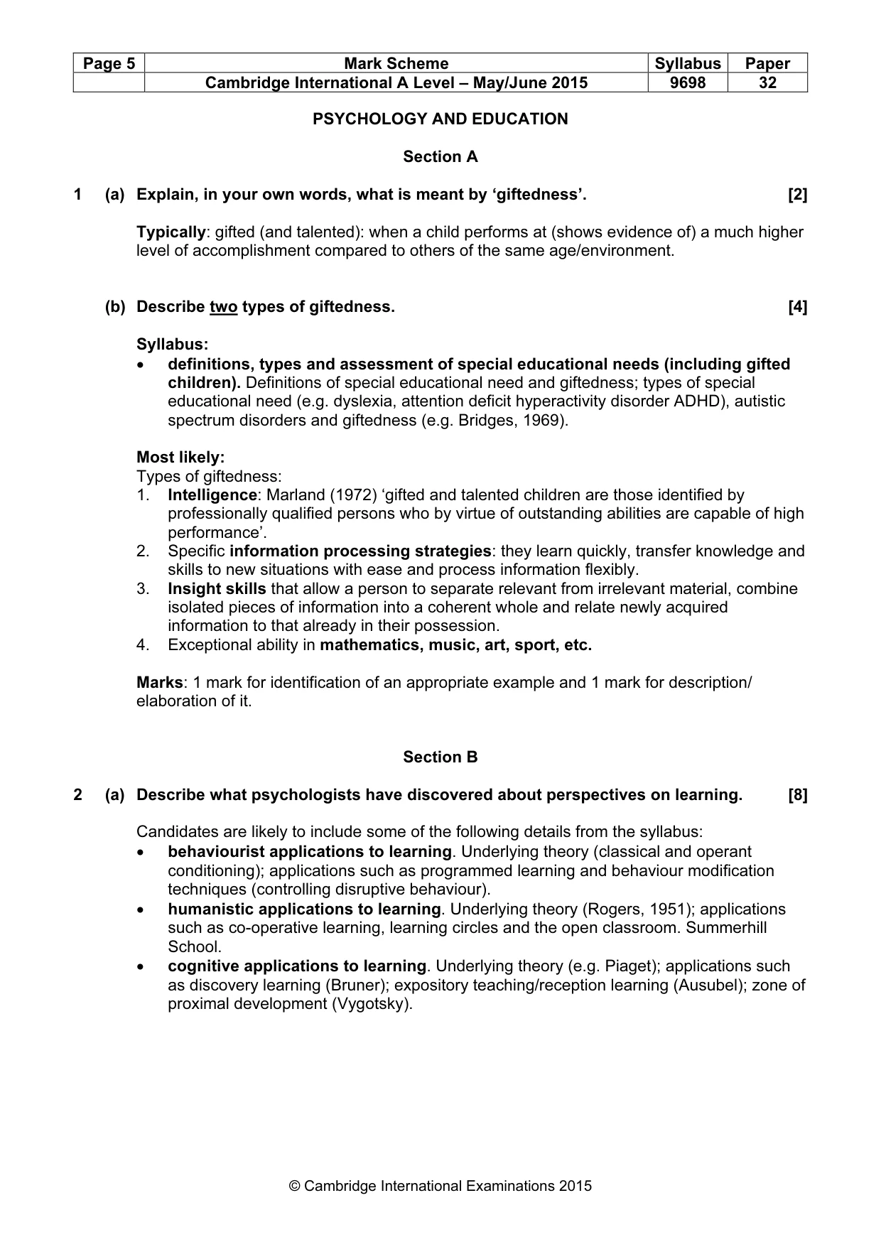 Mark scheme, page 5 of 20