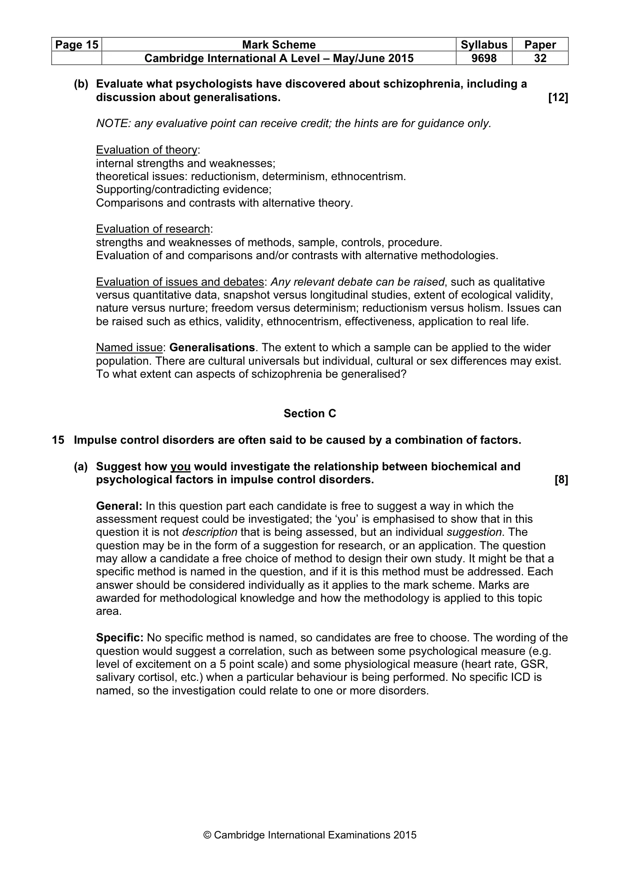 Mark scheme, page 15 of 20