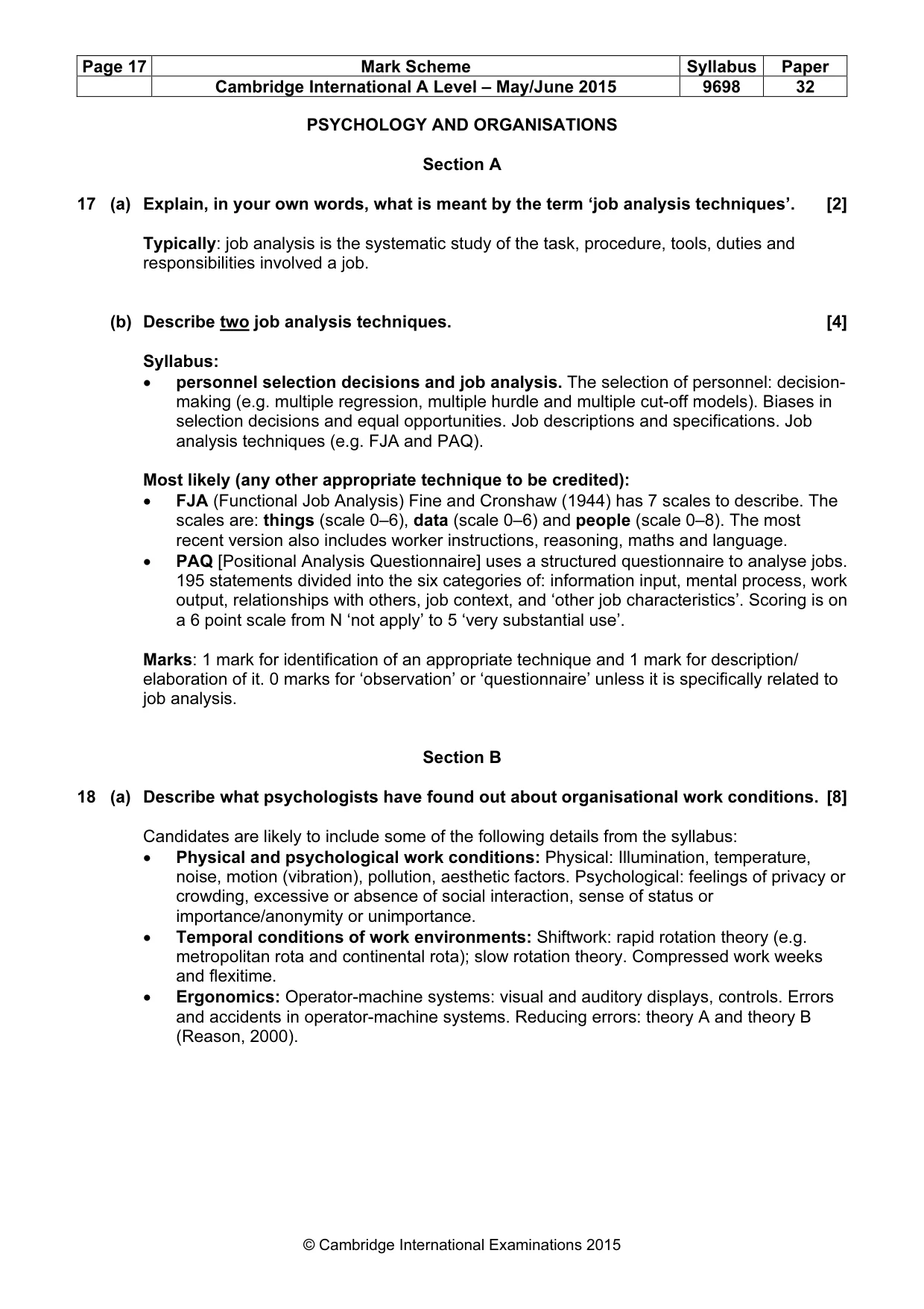 Mark scheme, page 17 of 20