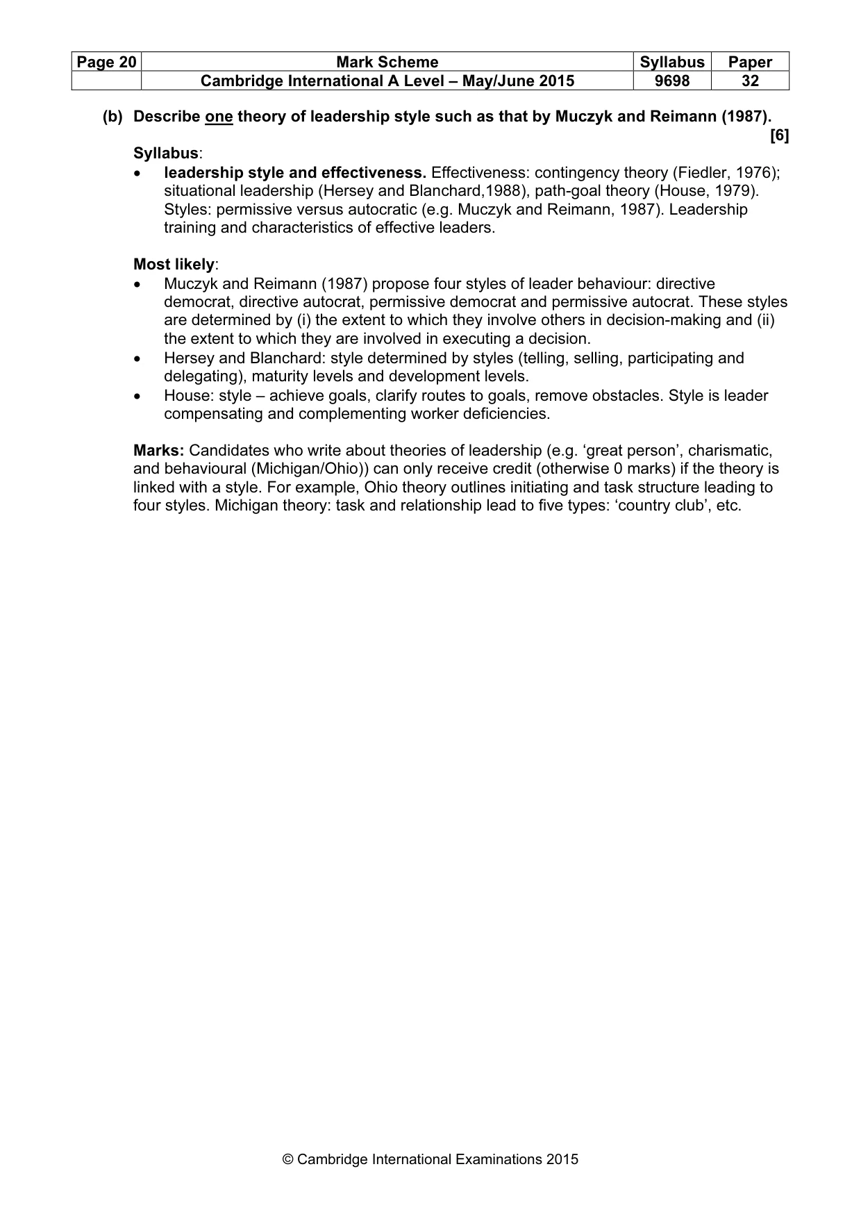 Mark scheme, page 20 of 20