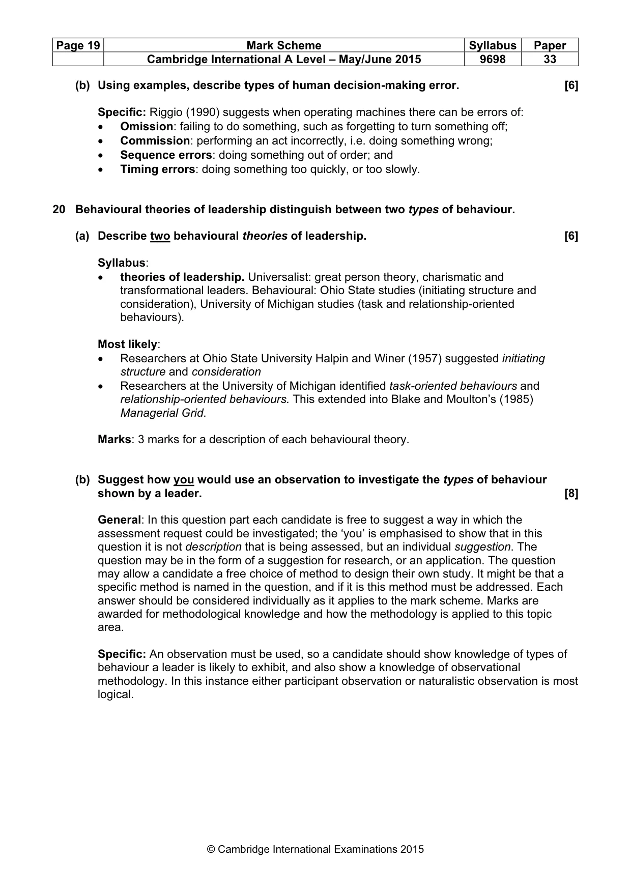 Mark scheme, page 19 of 19
