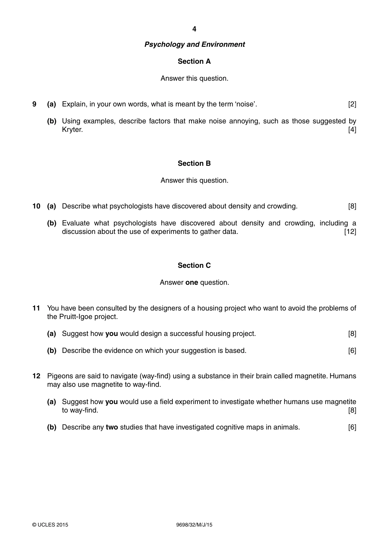 Cambridge A Level Psychology 9698 2015 May/June Paper 3 · Variant 2 question paper, page 4 of 8