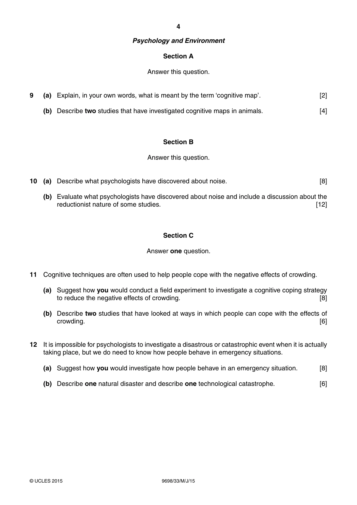 Cambridge A Level Psychology 9698 2015 May/June Paper 3 · Variant 3 question paper, page 4 of 8