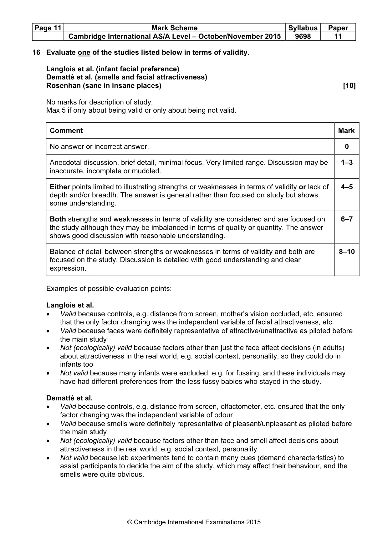 Mark scheme, page 11 of 13