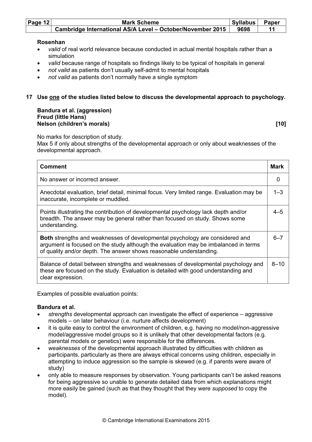 Mark scheme, page 12 of 13