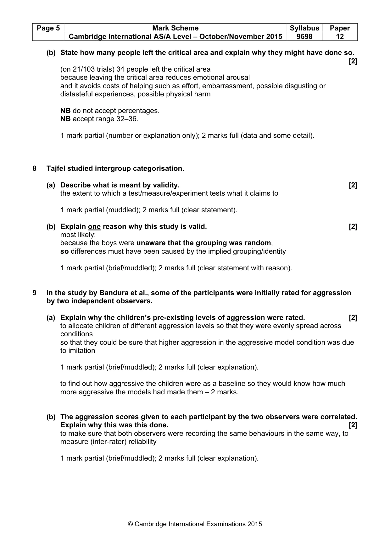 Mark scheme, page 5 of 13
