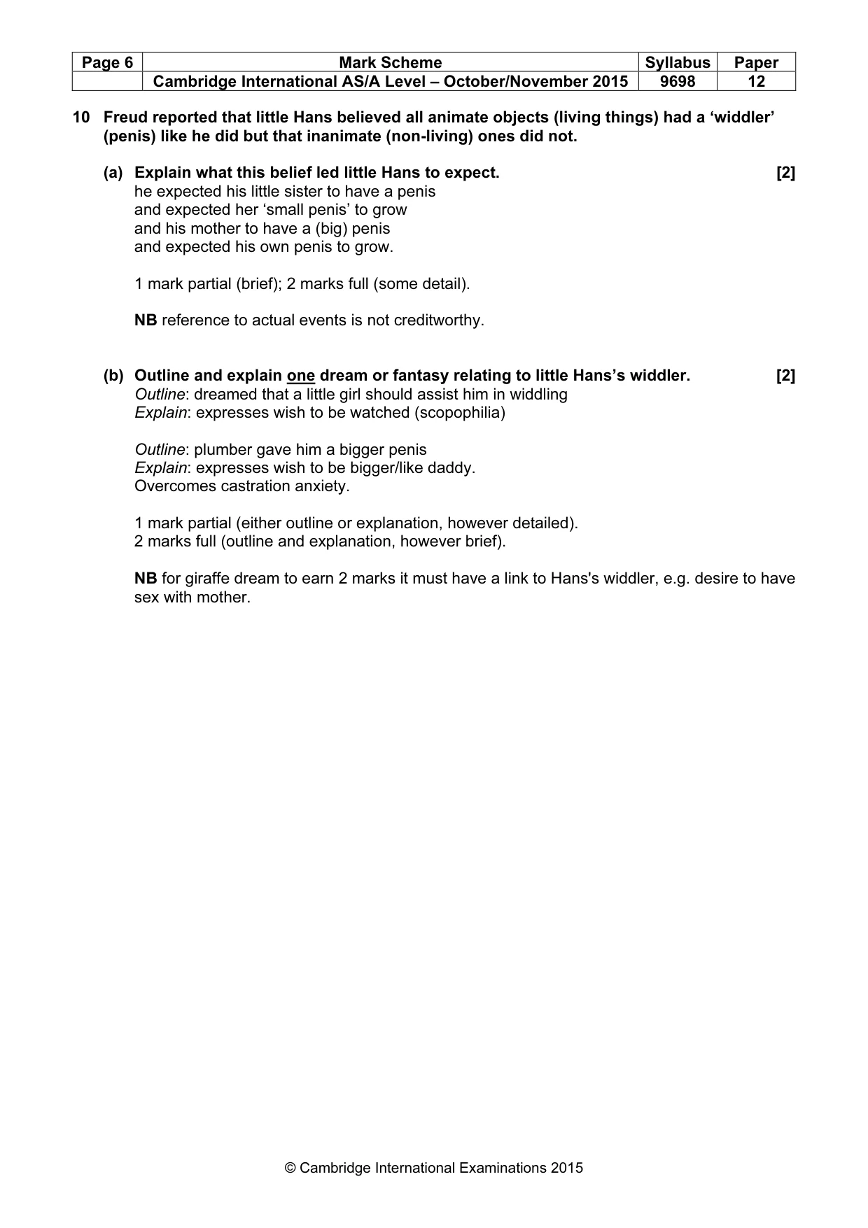 Mark scheme, page 6 of 13